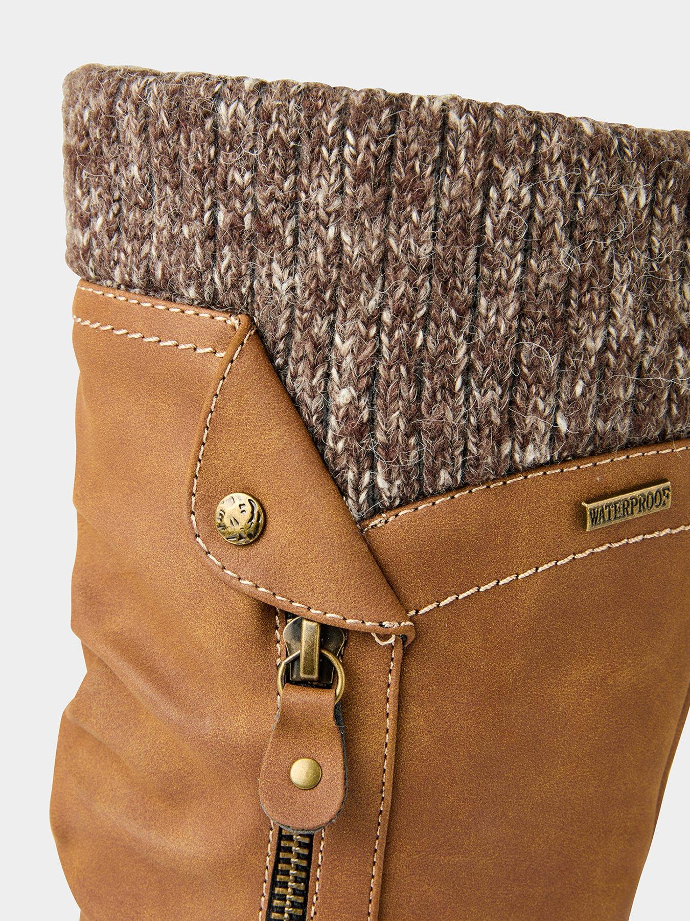 Image 4 of 6 of Joe Browns Peyton Knitted Top Long Boots - Tan