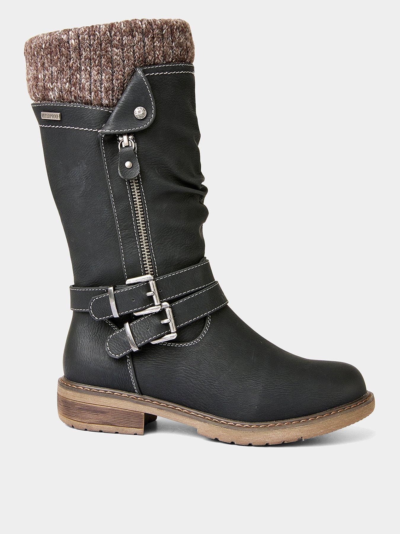Joe Browns Peyton Knitted Top Long Boots - Black