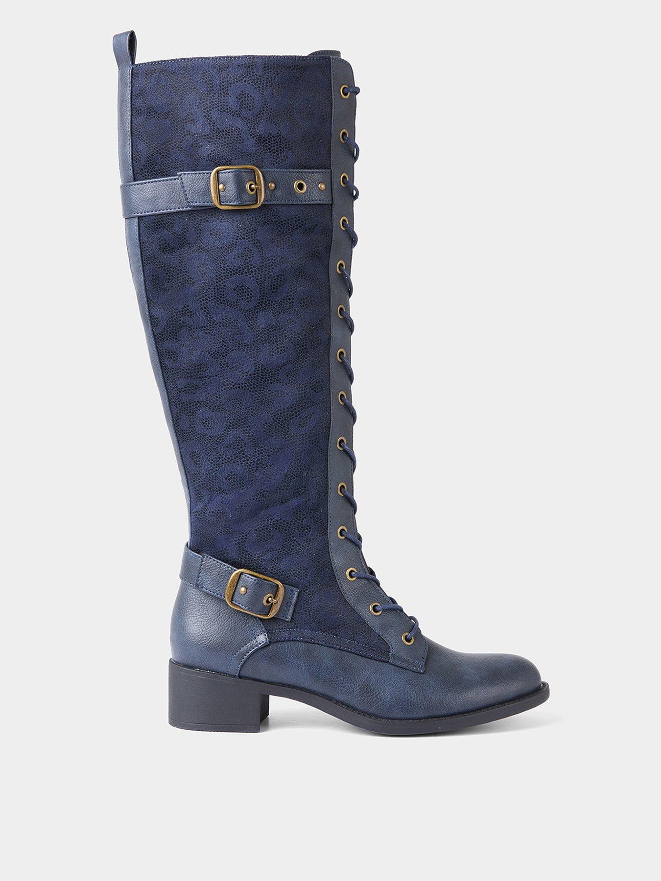 Joe Browns Paisley Embossed Velvet Ankle Boots With Ribbon Laces