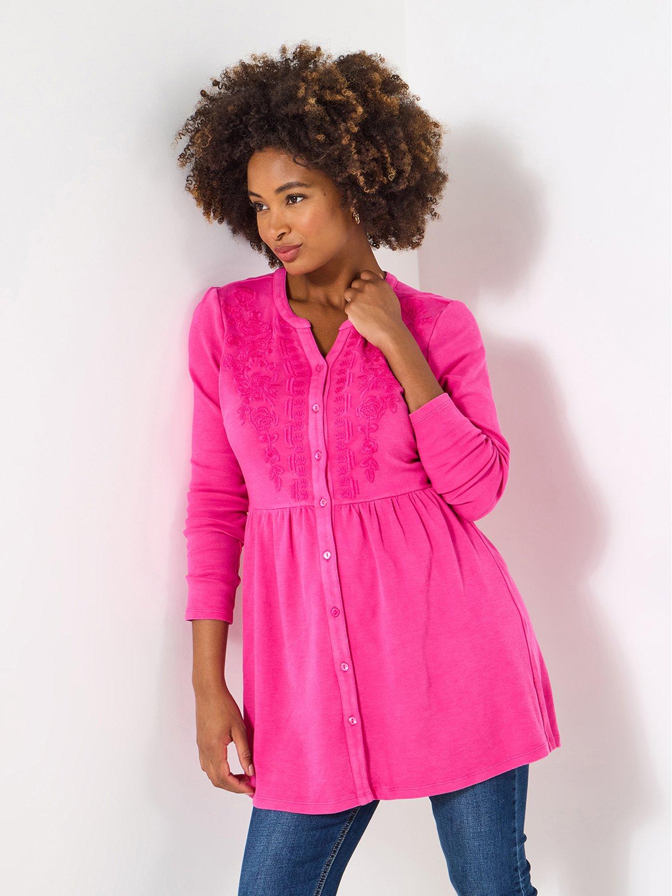 undefined Pretty In Pink Jersey Sweat Tunic Top - Pink