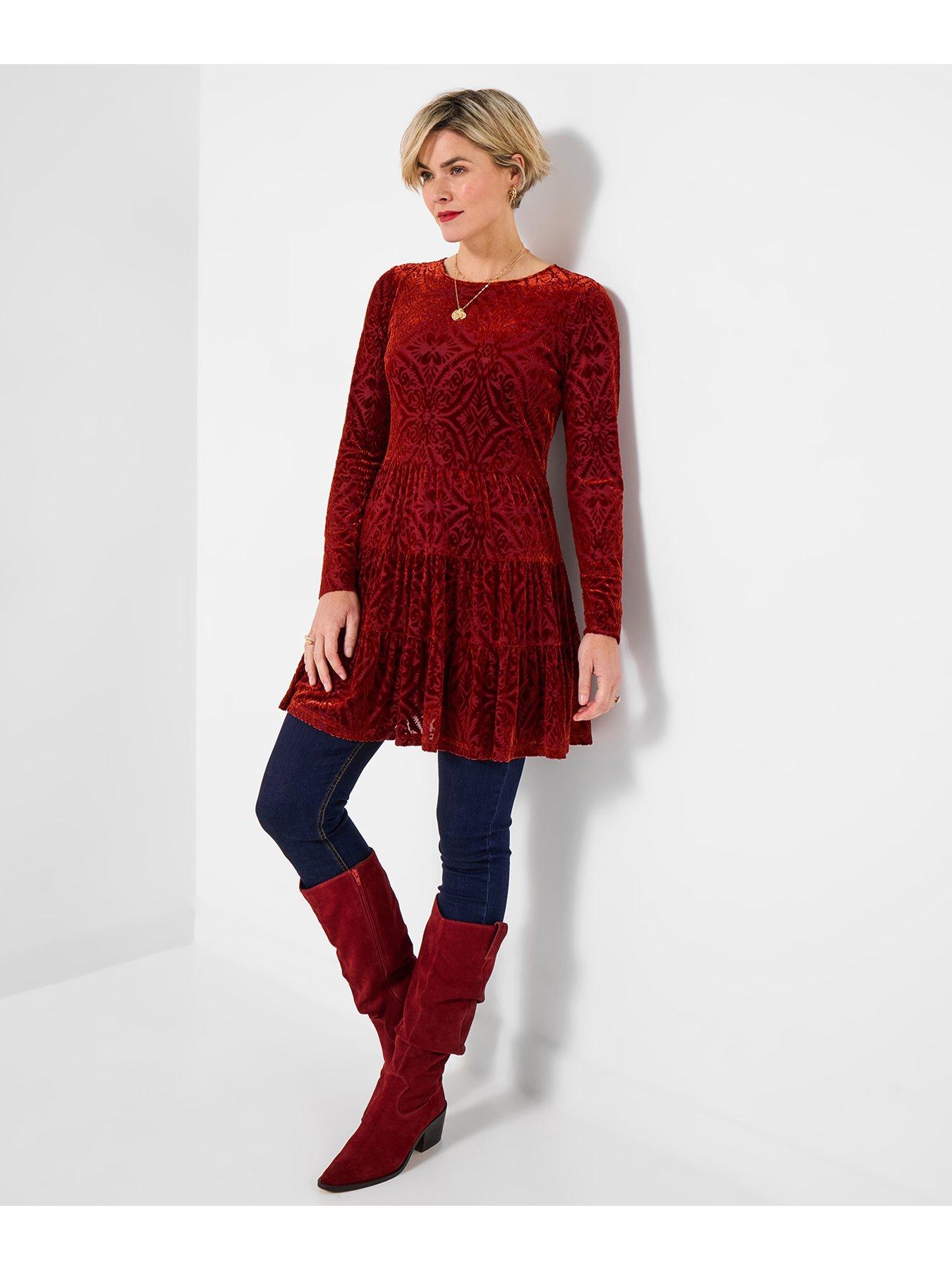 Joe Browns Daring Devore Tunic Dress - Orange