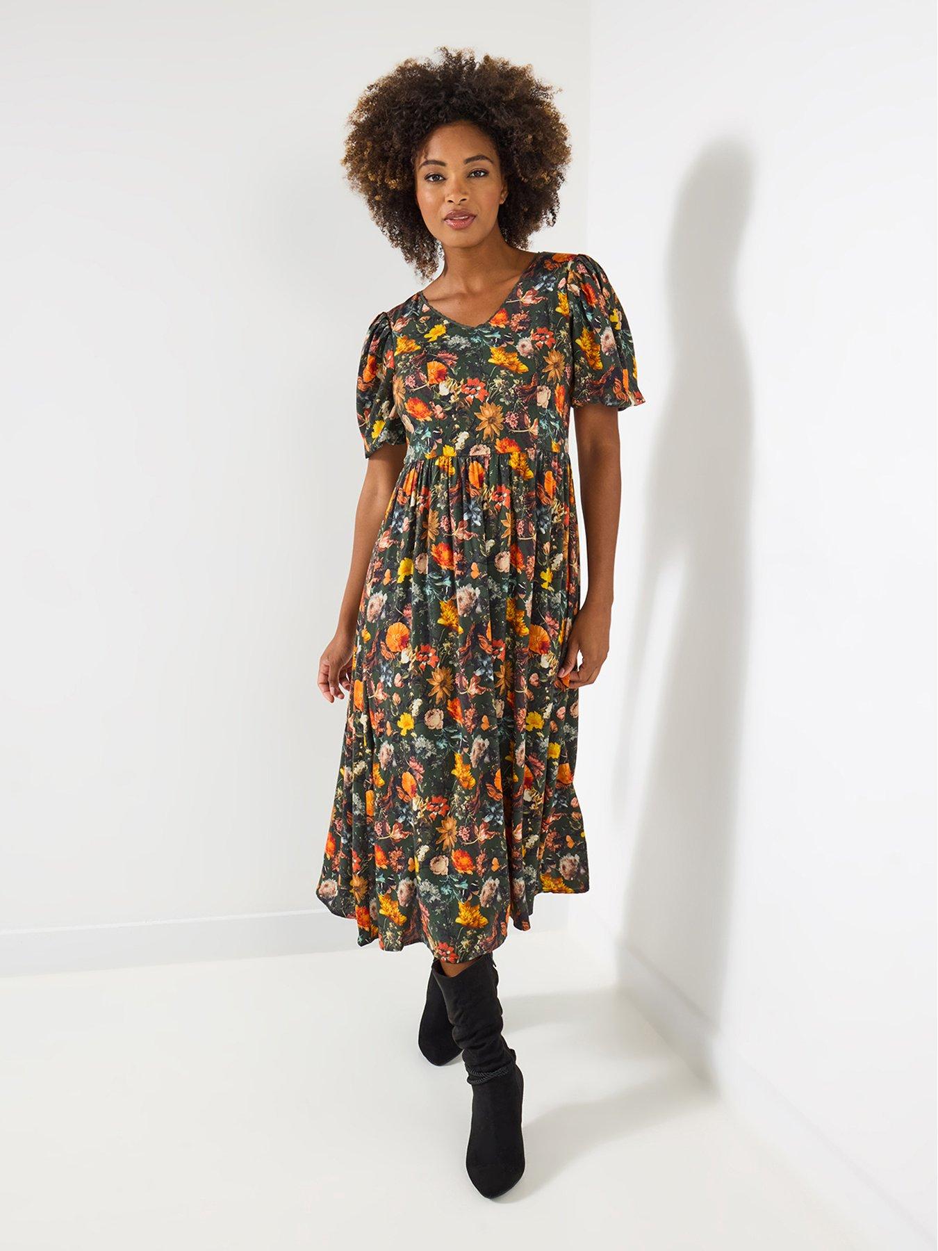 Joe Browns Penny Floral Vintage Dress - Green | Very