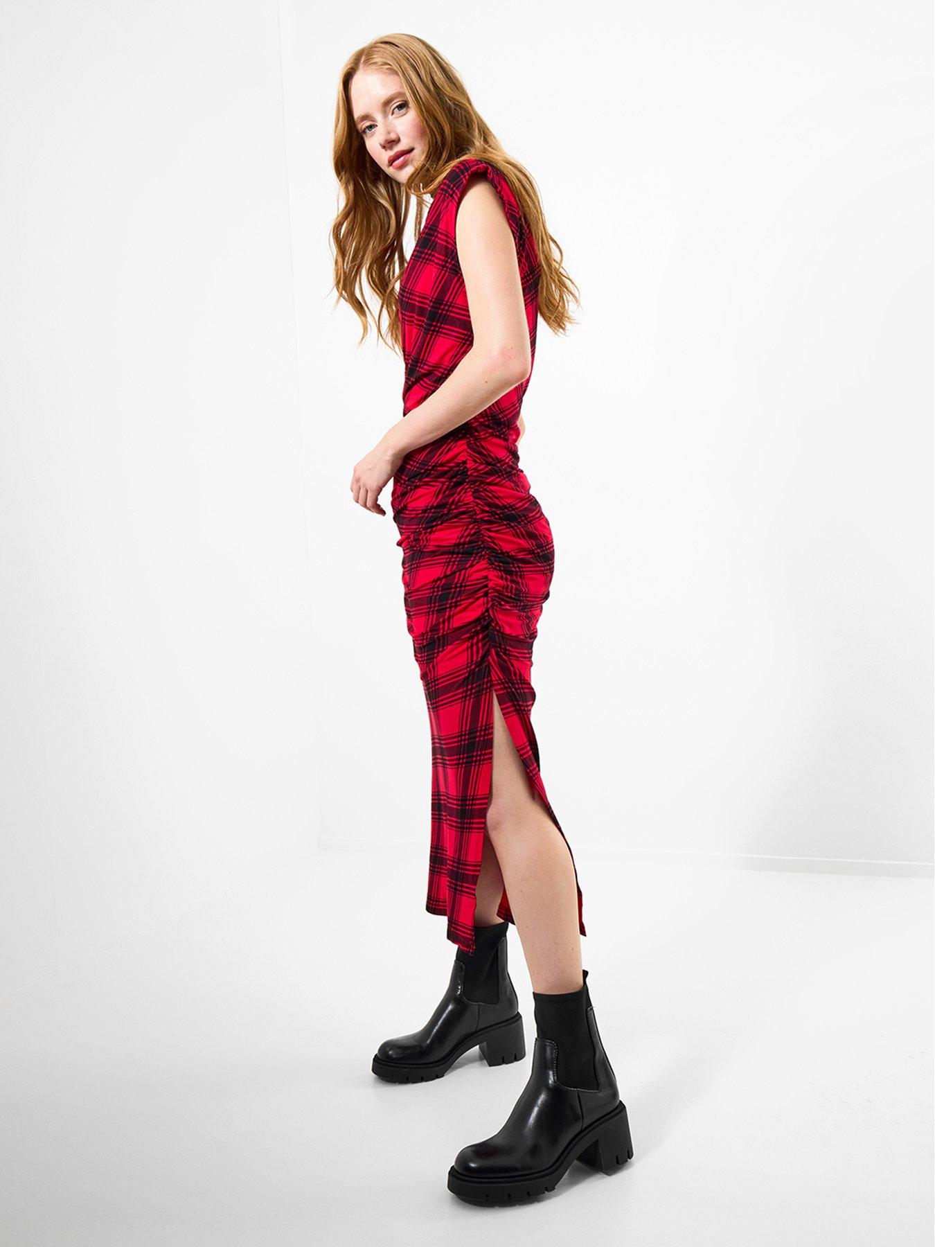 Joe Browns Claudia Check Jersey Dress Red Very