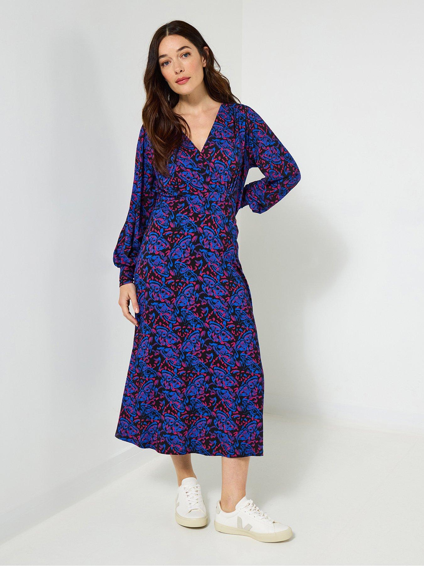 undefined Butterfly Wings Printed Jersey Dress  - Black