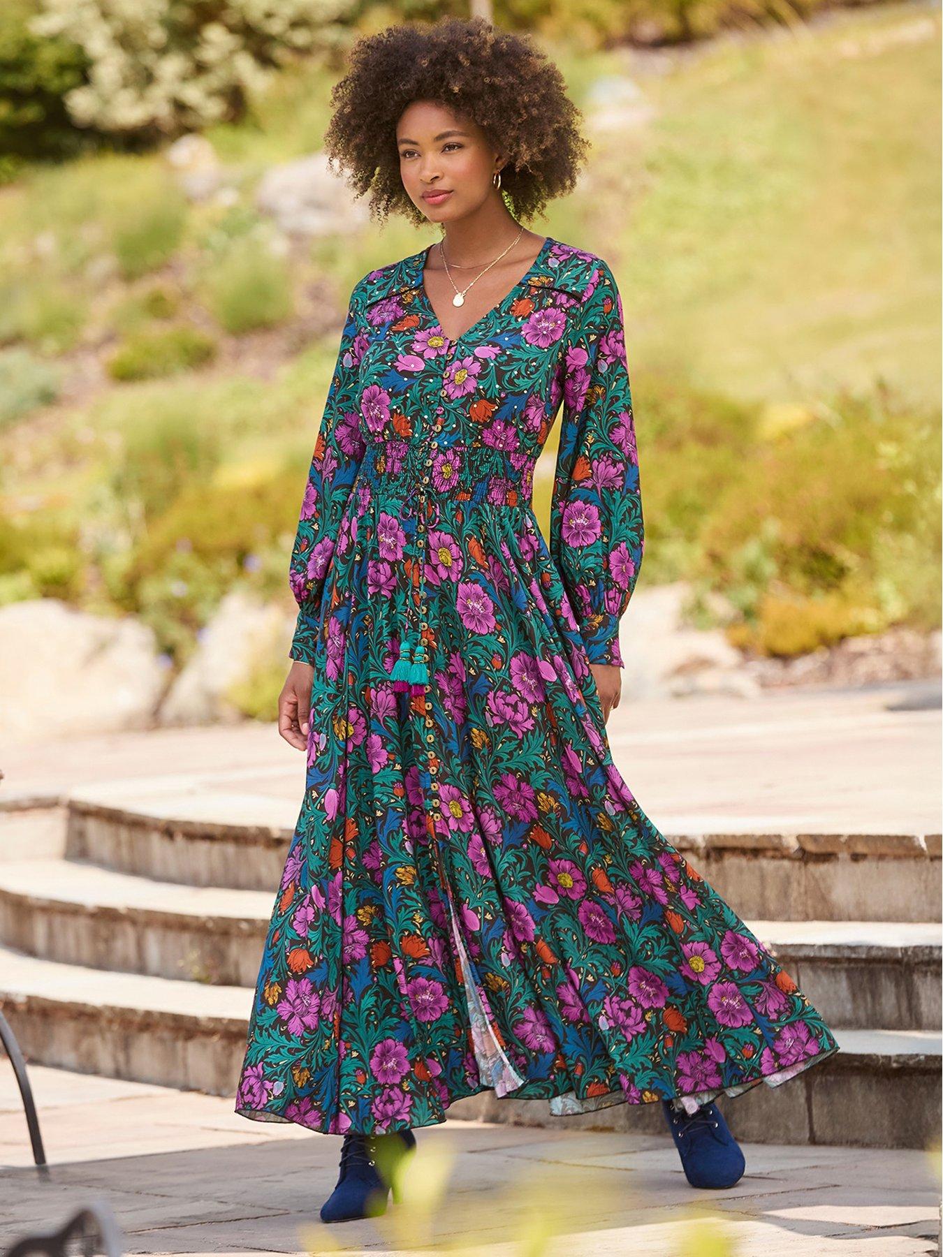 undefined Whimsical Wonders Floral Maxi Dress - Black