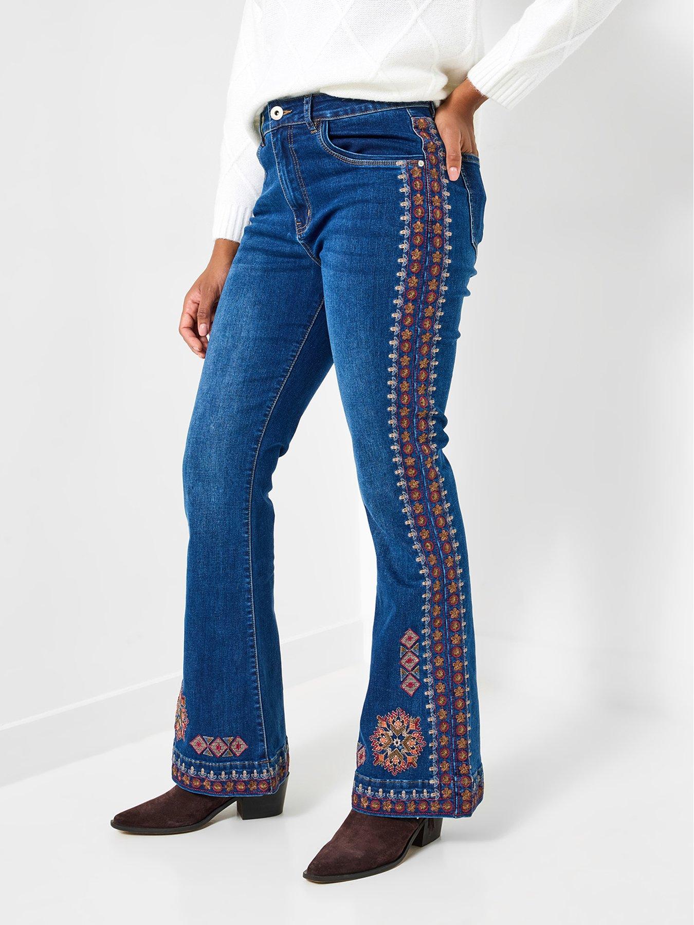 Joe Browns Remarkable Embroidered Flared Jeans - Blue | Very