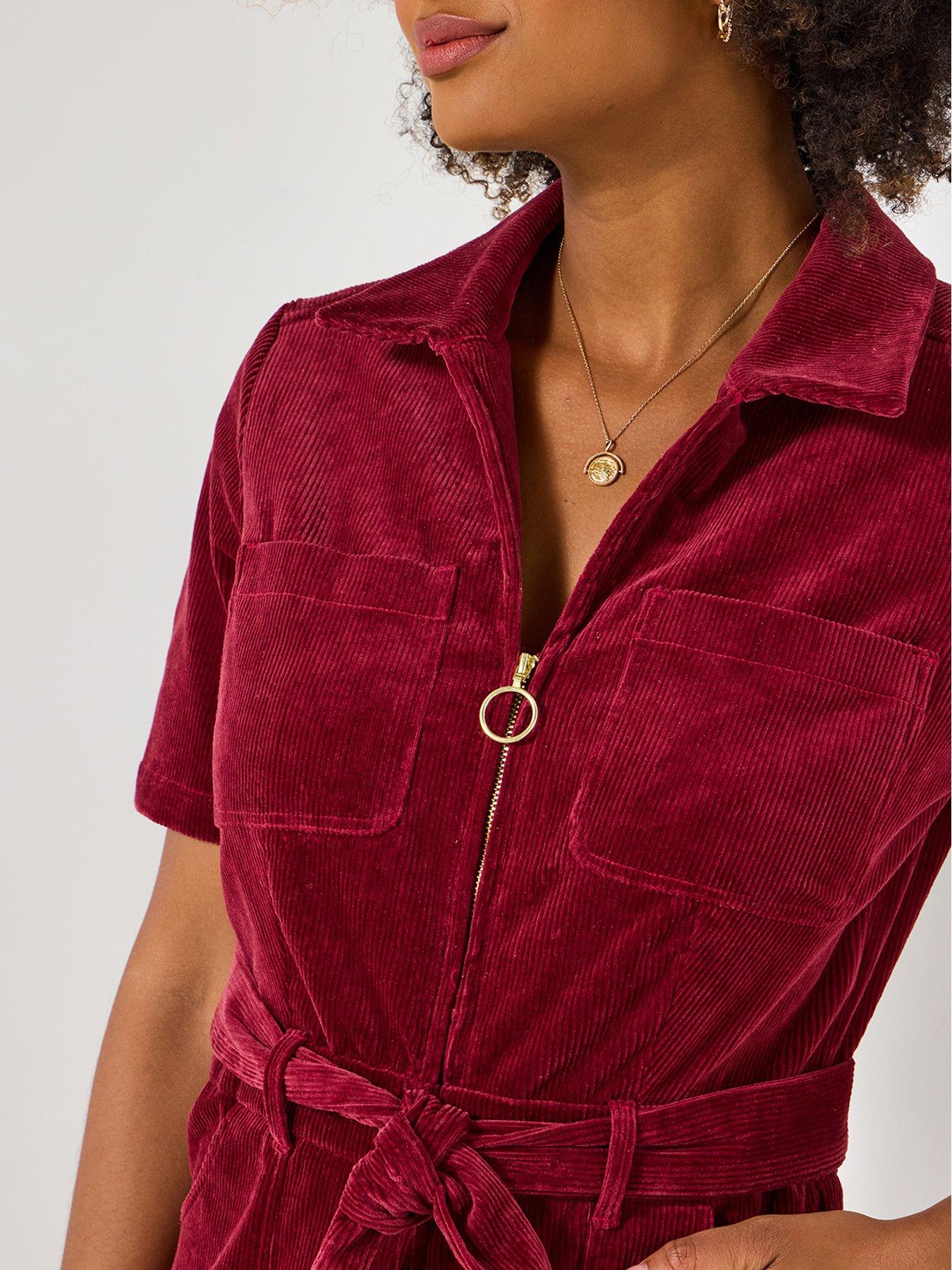 Image 4 of 6 of Joe Browns Pixie Cord Jumpsuit - Berry