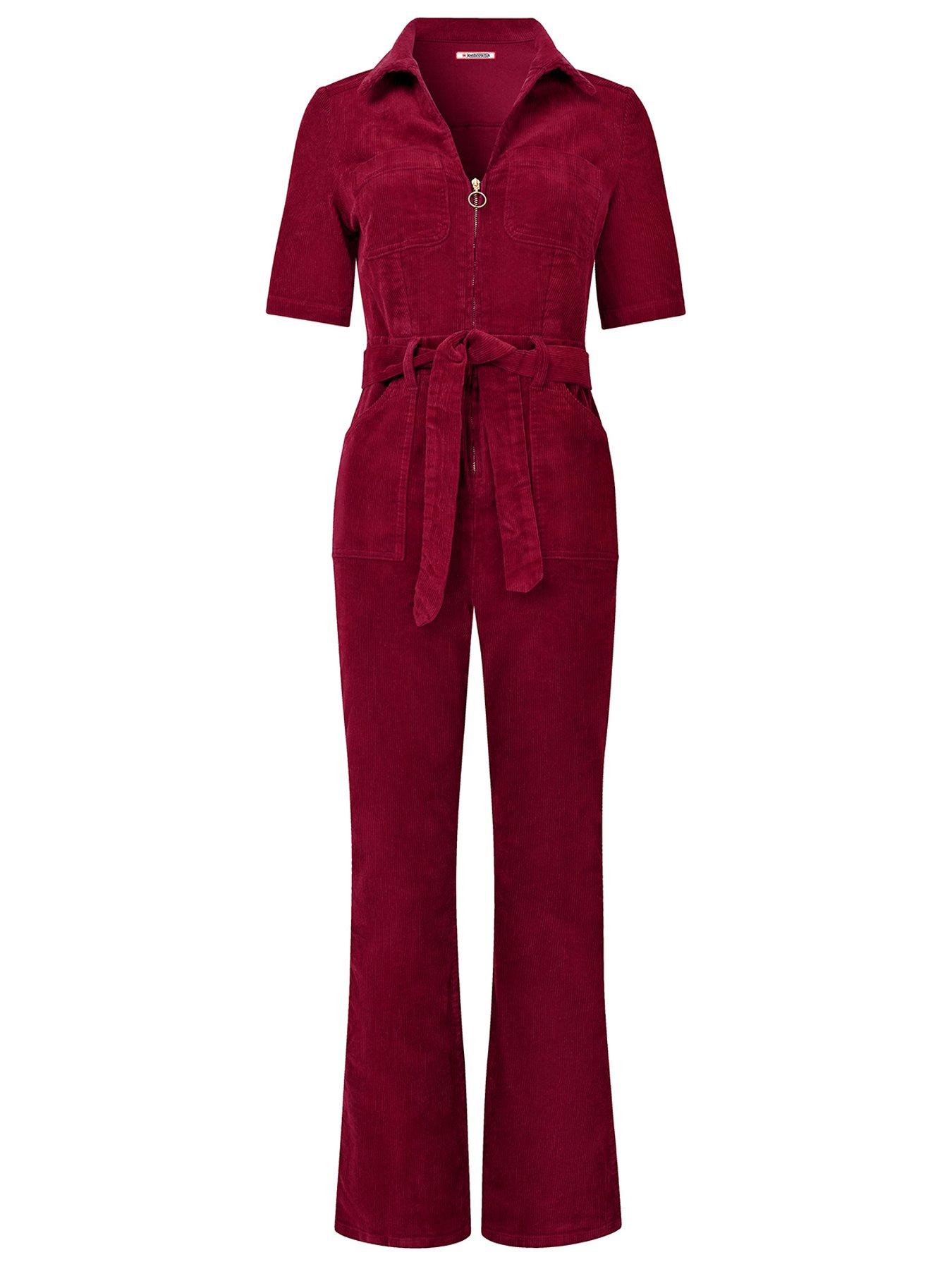 Image 6 of 6 of Joe Browns Pixie Cord Jumpsuit - Berry