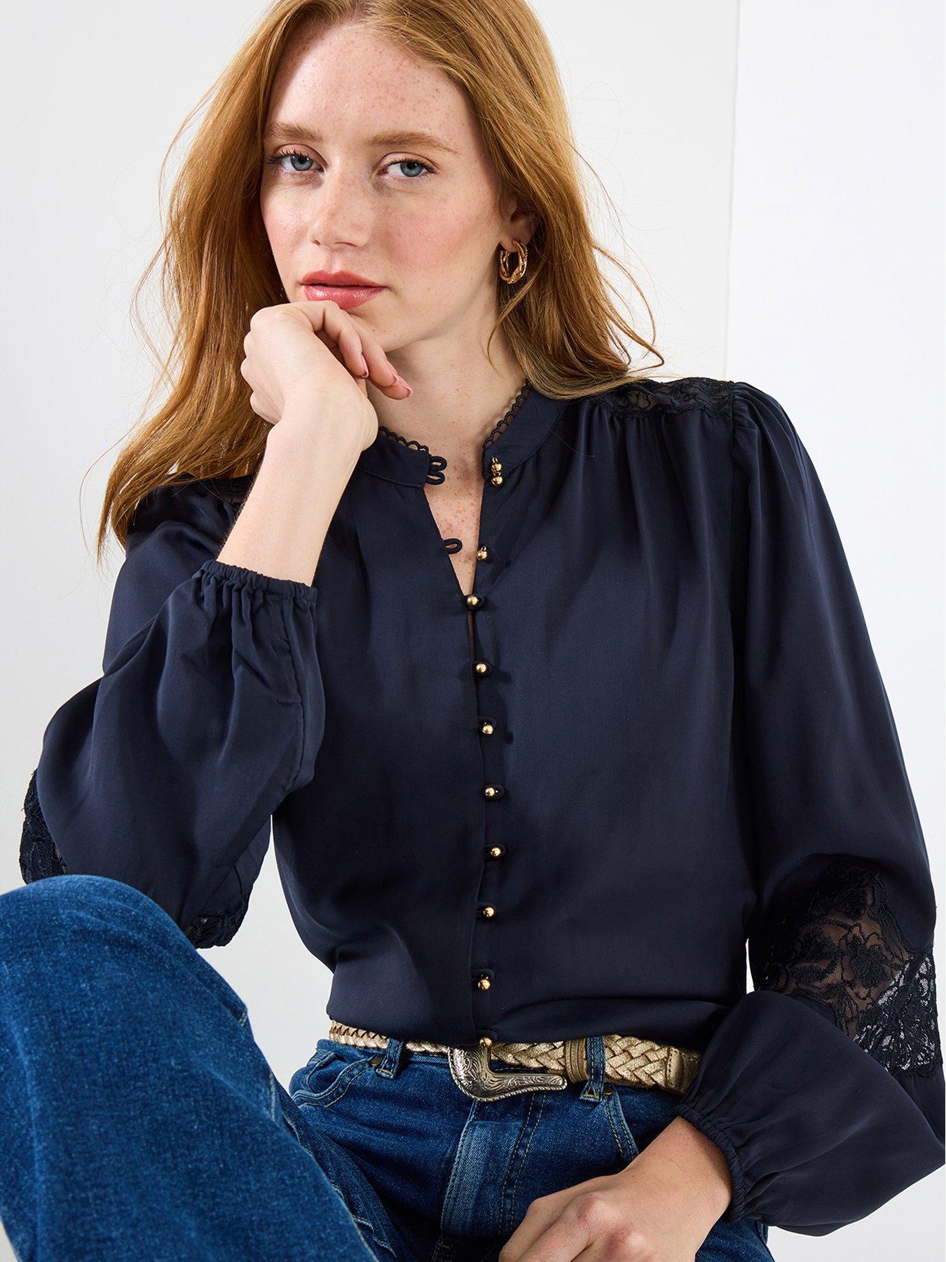 Joe Browns Suzanna Satin Blouse  - Navy