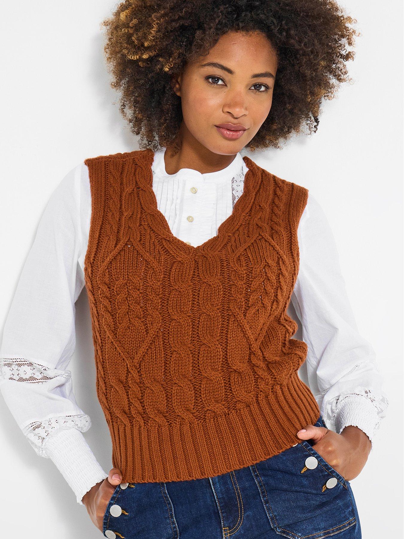 Joe Browns Heritage Cable Knit Vest - Rust