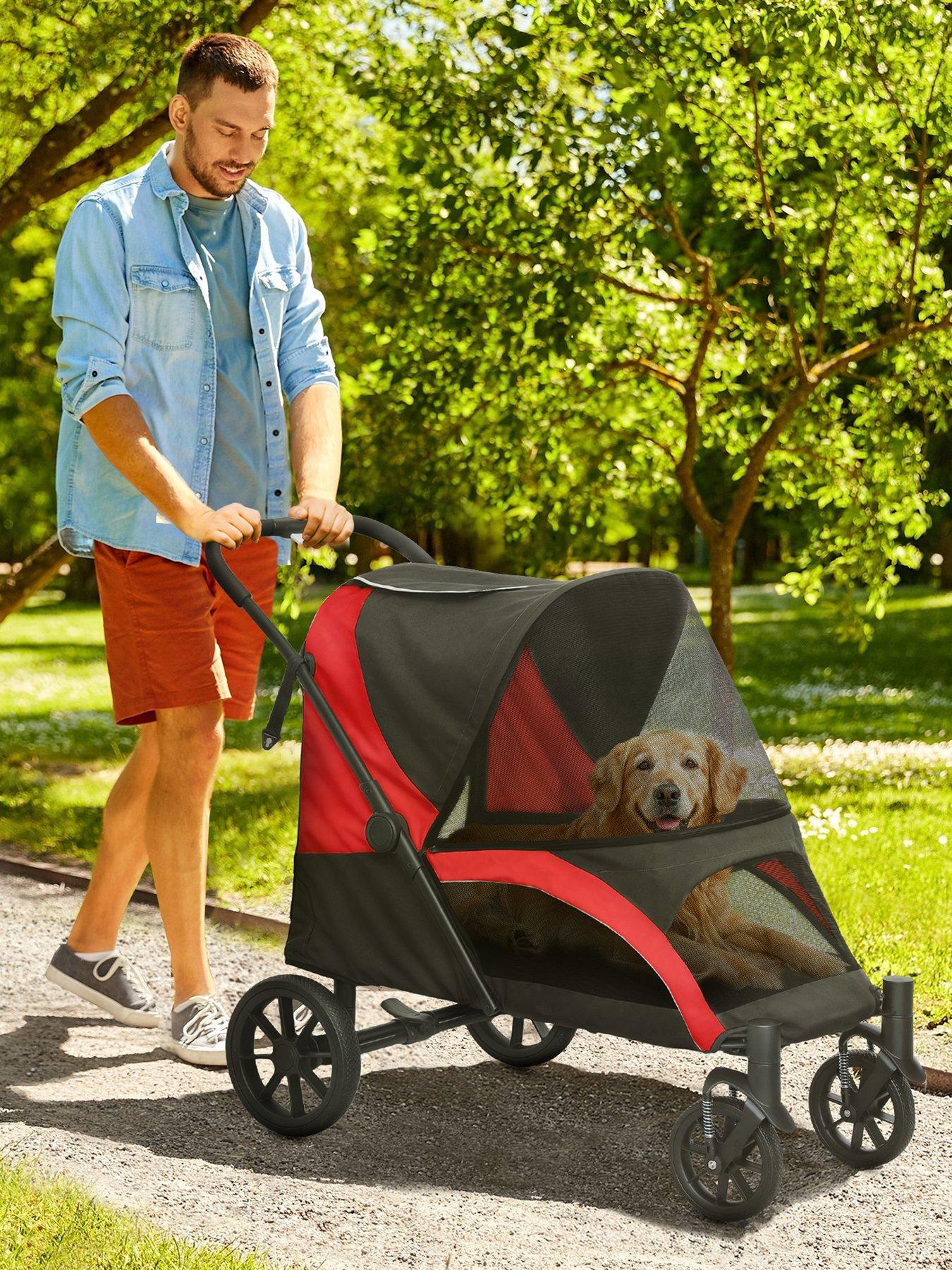 pawhut-foldable-pet-stroller-for-large-dogs-redblack