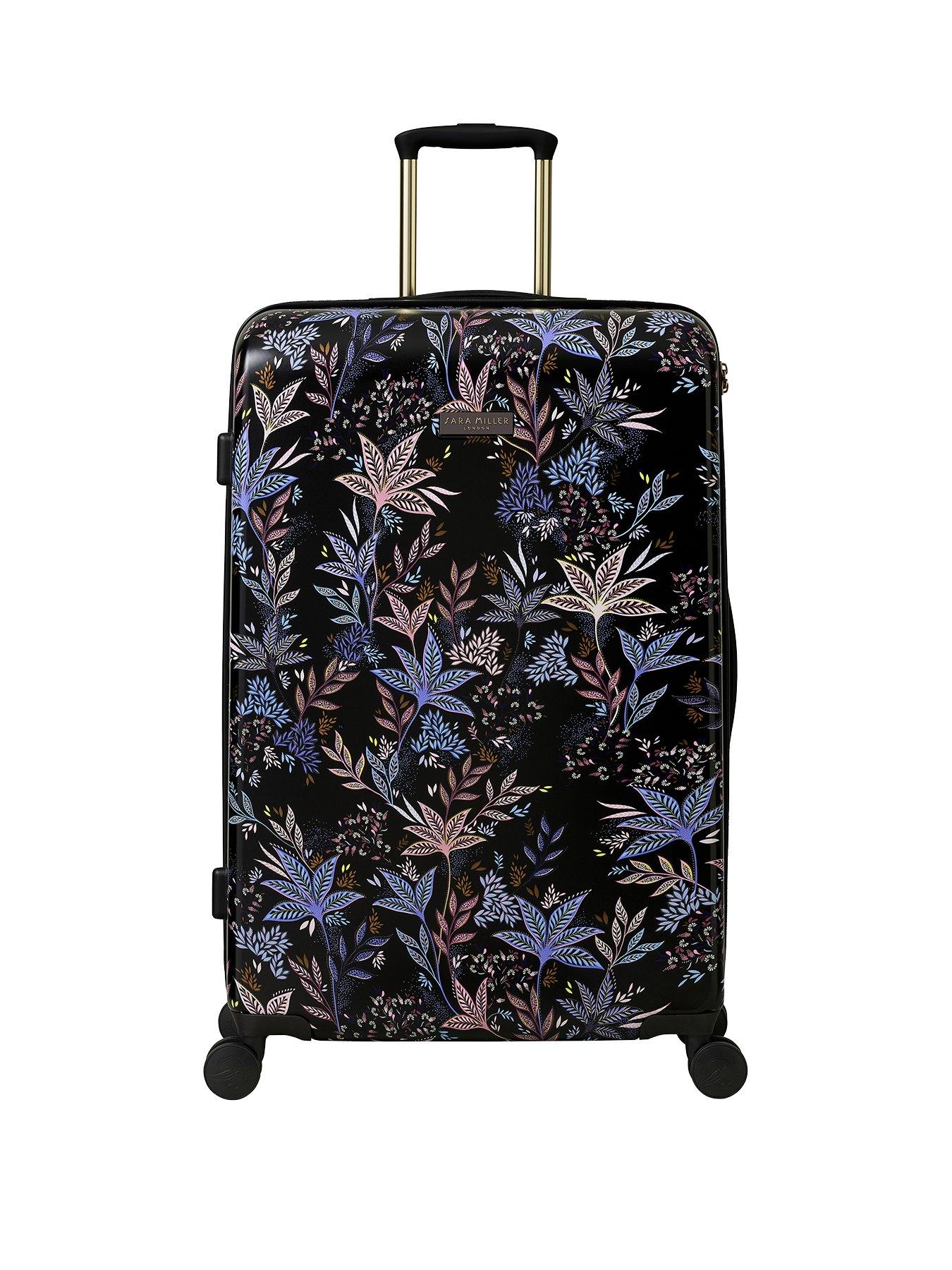 undefined Sara Miller Black Botanic Large Suitcase