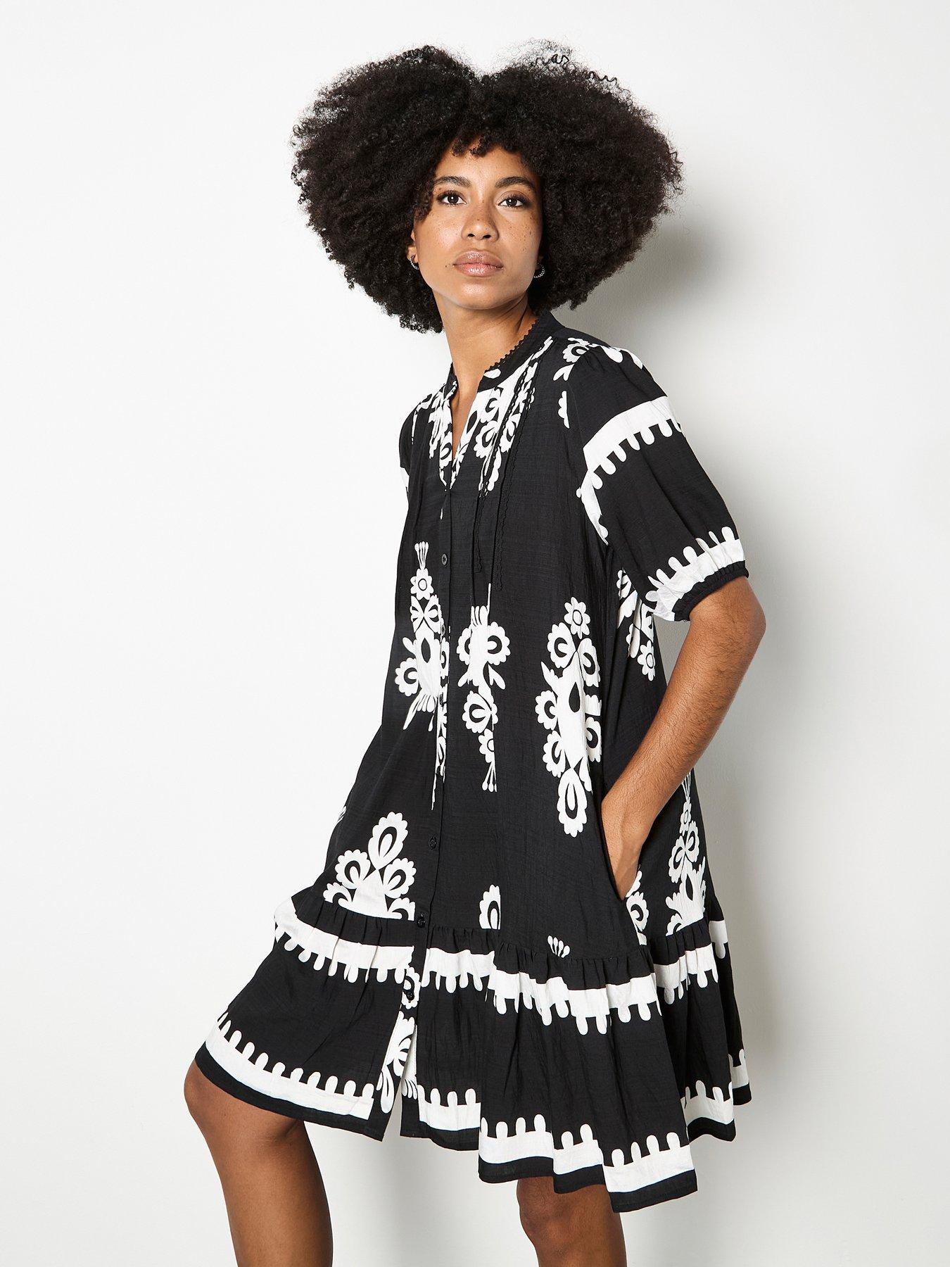 undefined Baroque Pleat Detail Shirt Dress - Black