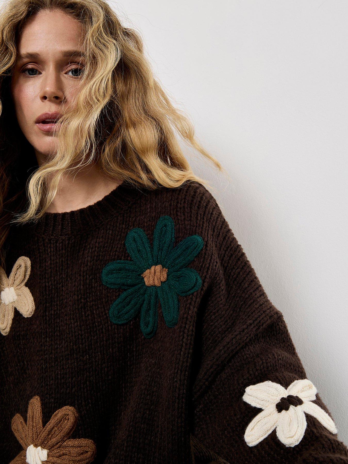 undefined Embroidered Daisies Jumper