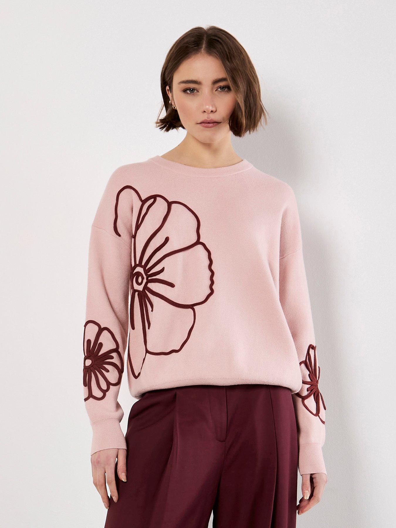 undefined Cornelli Embroidered Big Flower Jumper - Pink