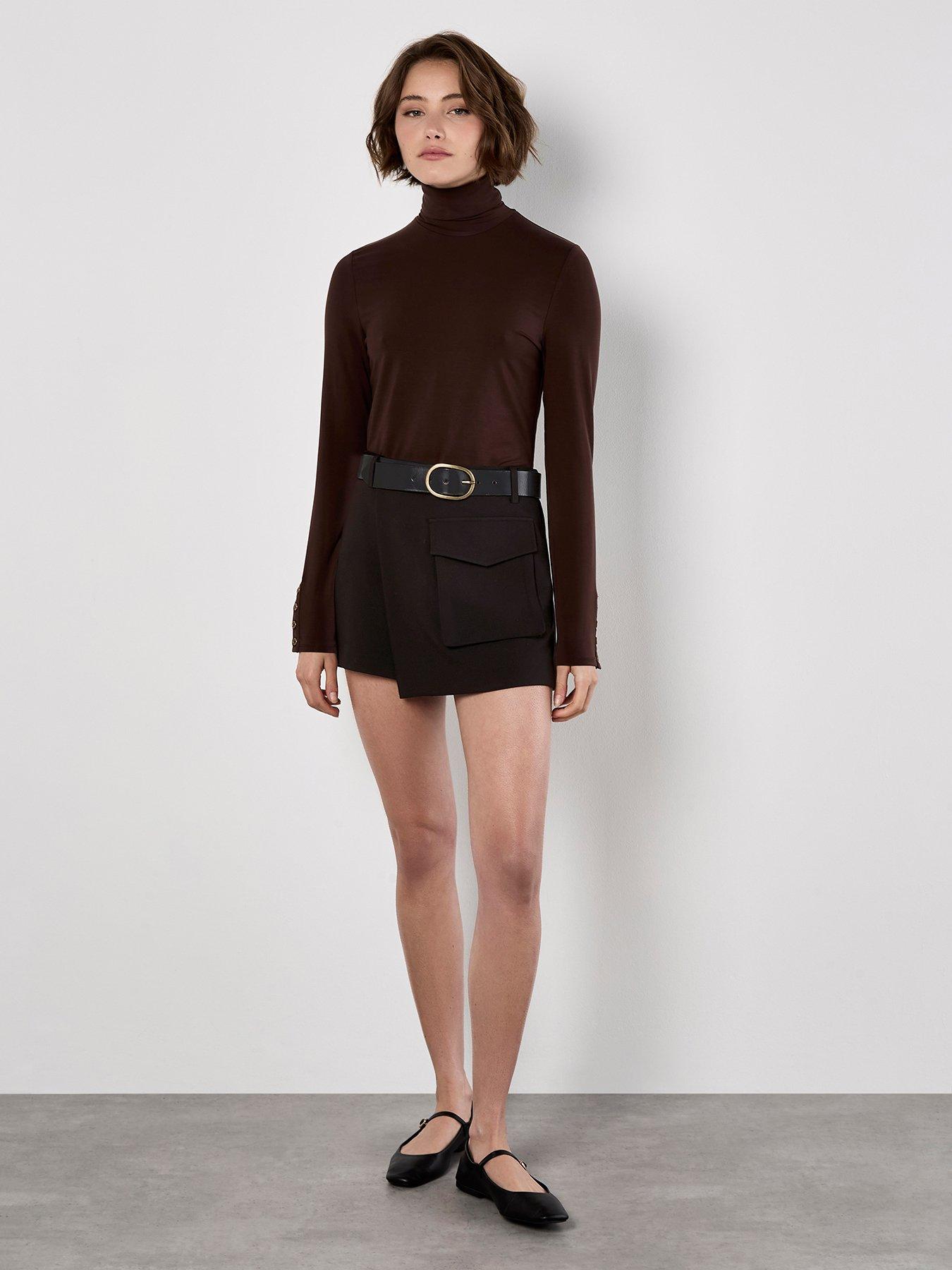 undefined One Pocket Wrap Skort - Black