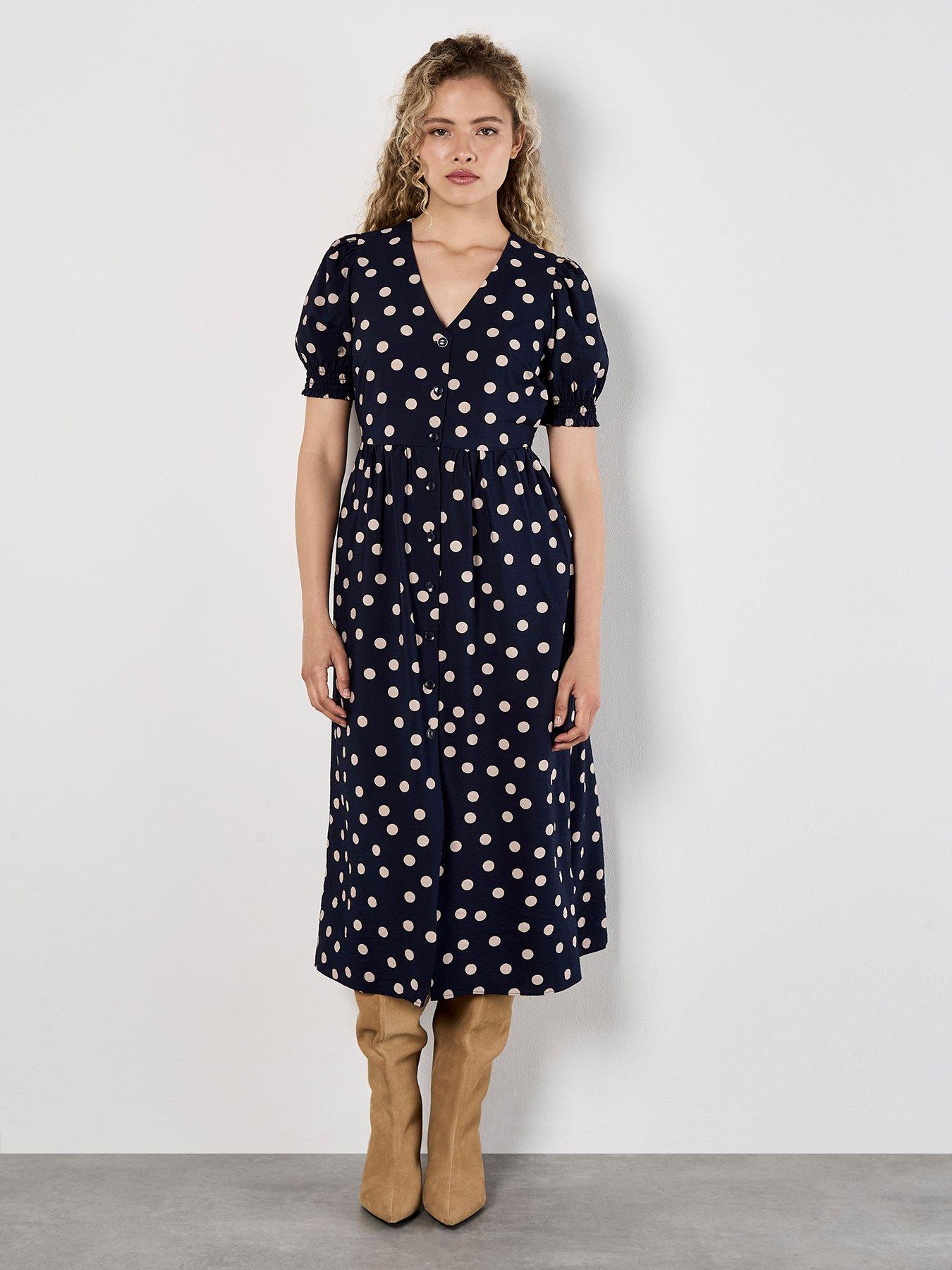 undefined Polka Dot Button-down Midi Dress
