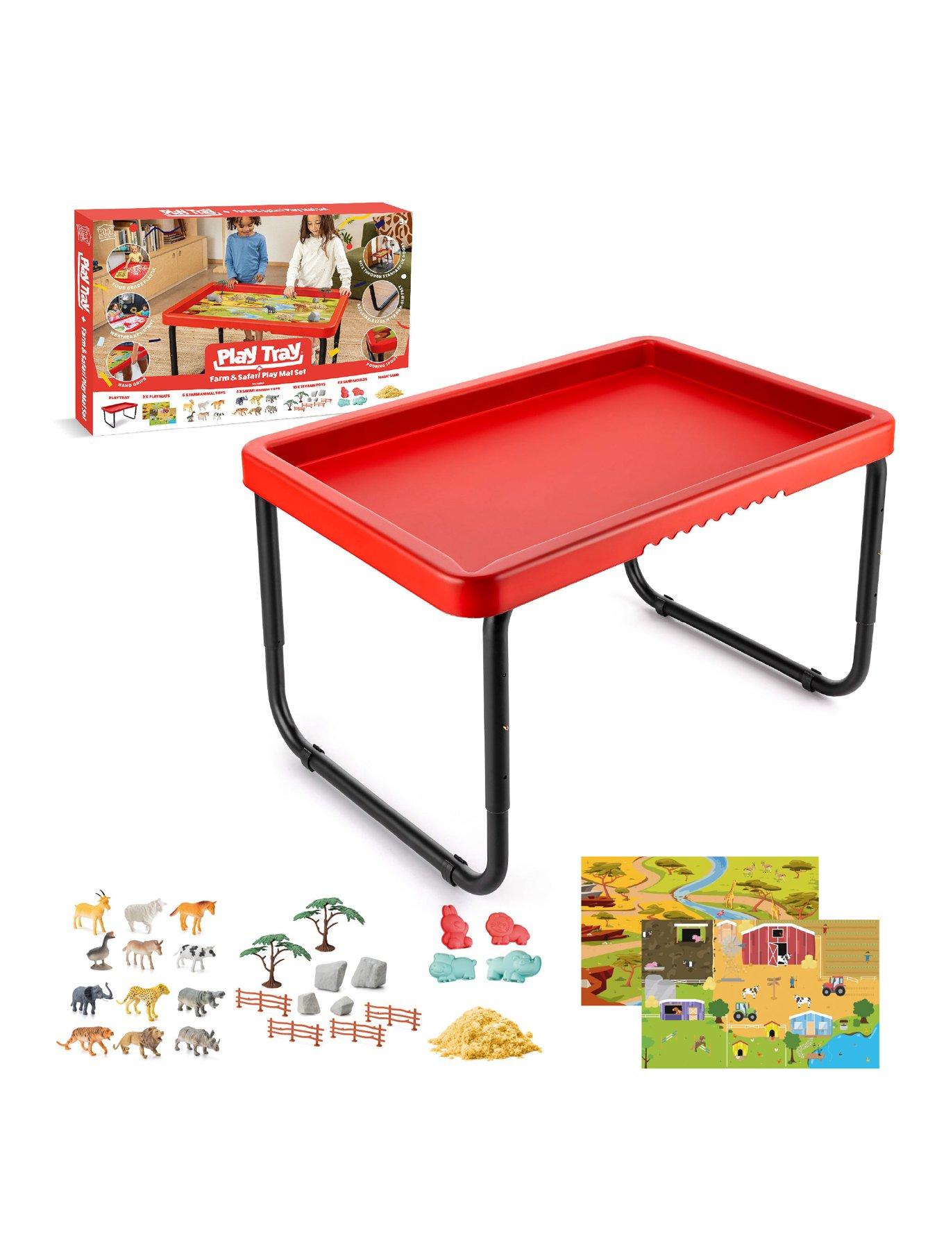 Image 2 of 7 of Toyrific Play Tray Messy Table with Play Mat Set Farm and Safari