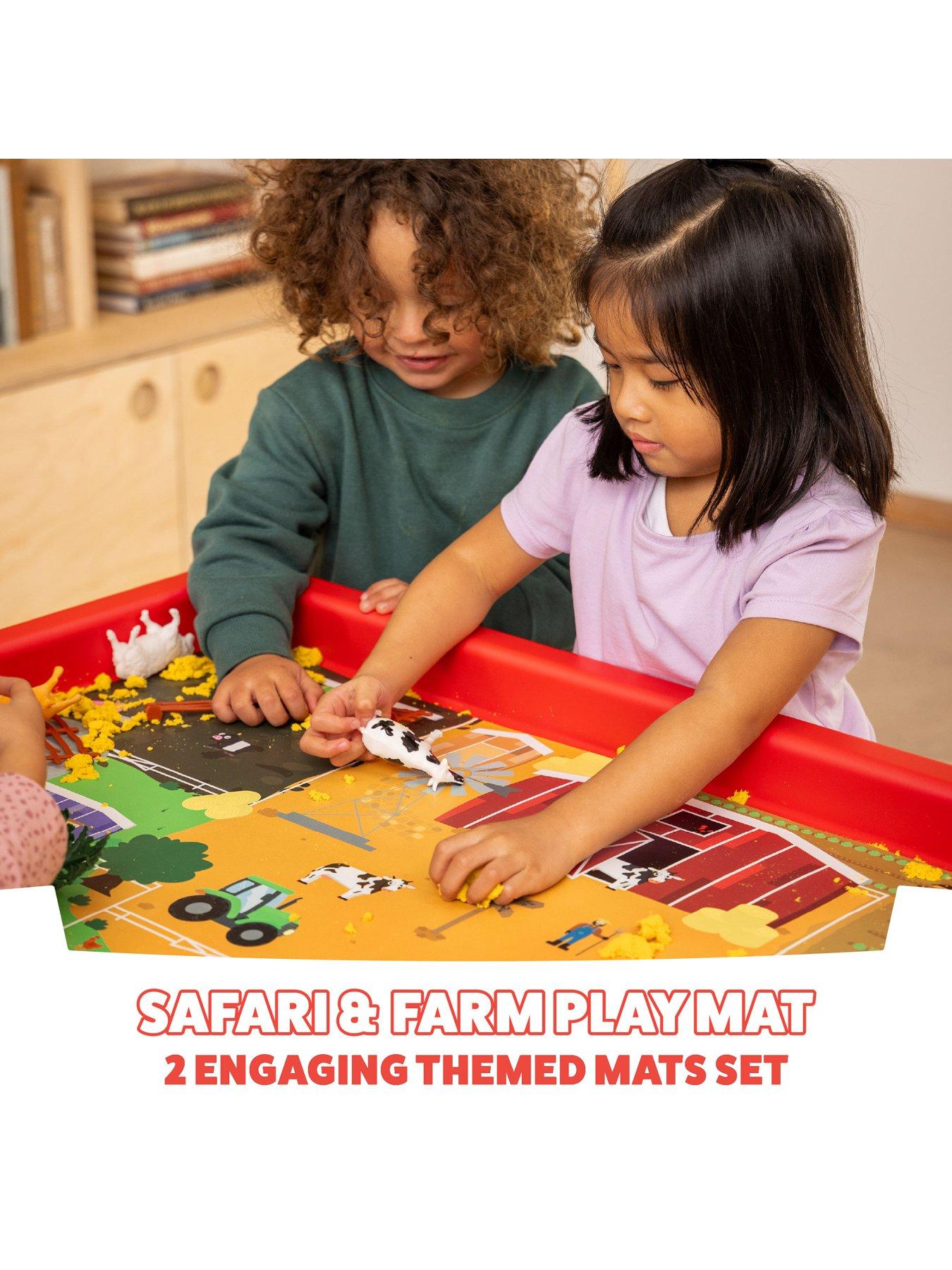Image 3 of 7 of Toyrific Play Tray Messy Table with Play Mat Set Farm and Safari