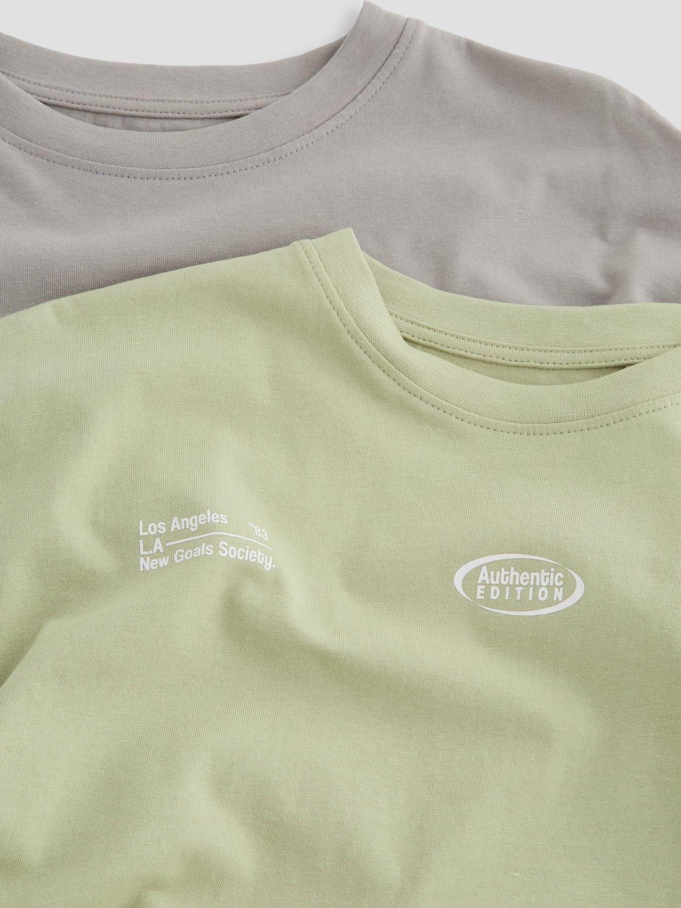 Image 5 of 5 of The Very Collection Boys 2 Multi Slogan Drop Shoulder Tshirt