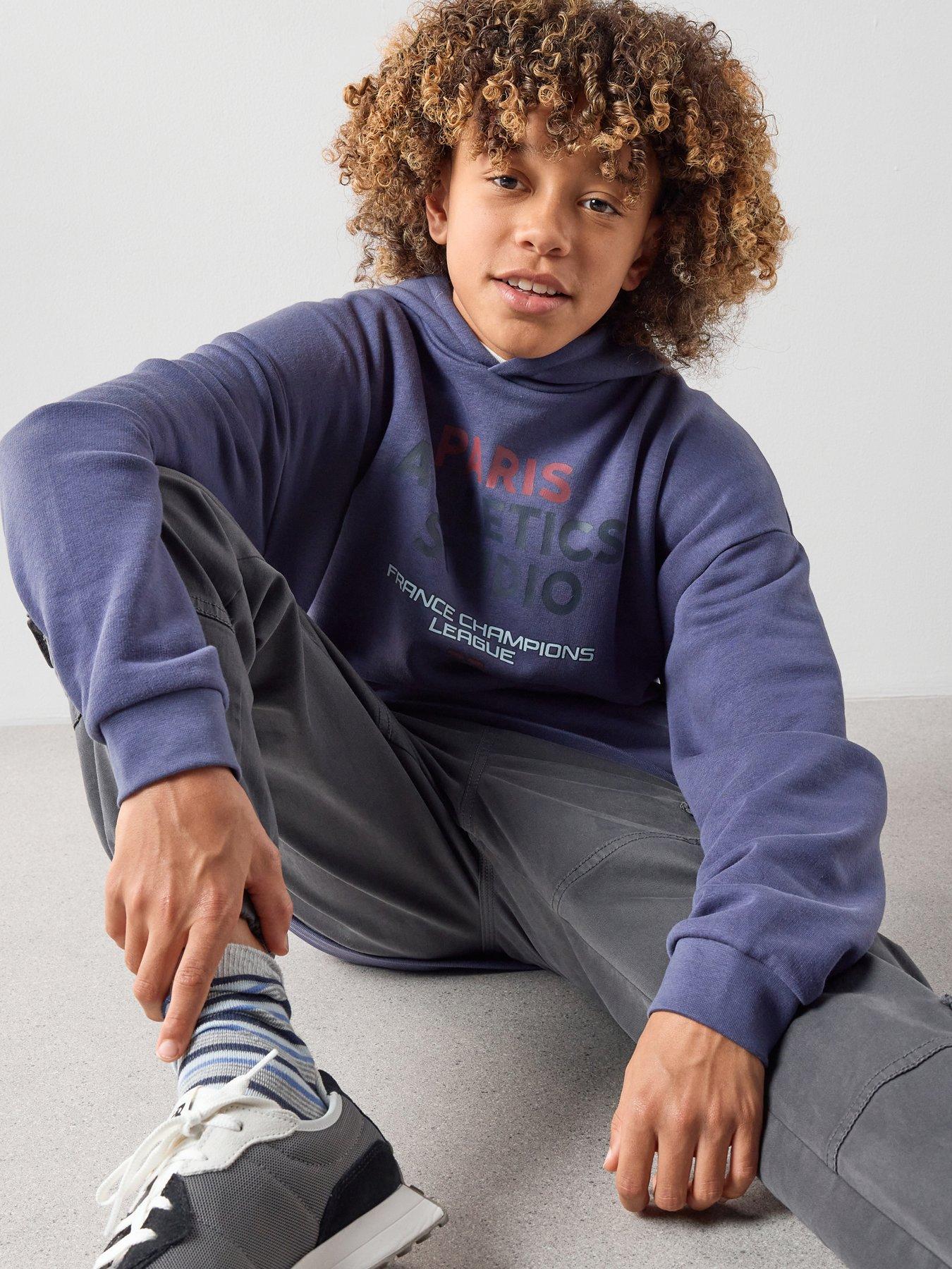 The Very Collection Boys Paris Athletics Graphic Hoodie - Navy
