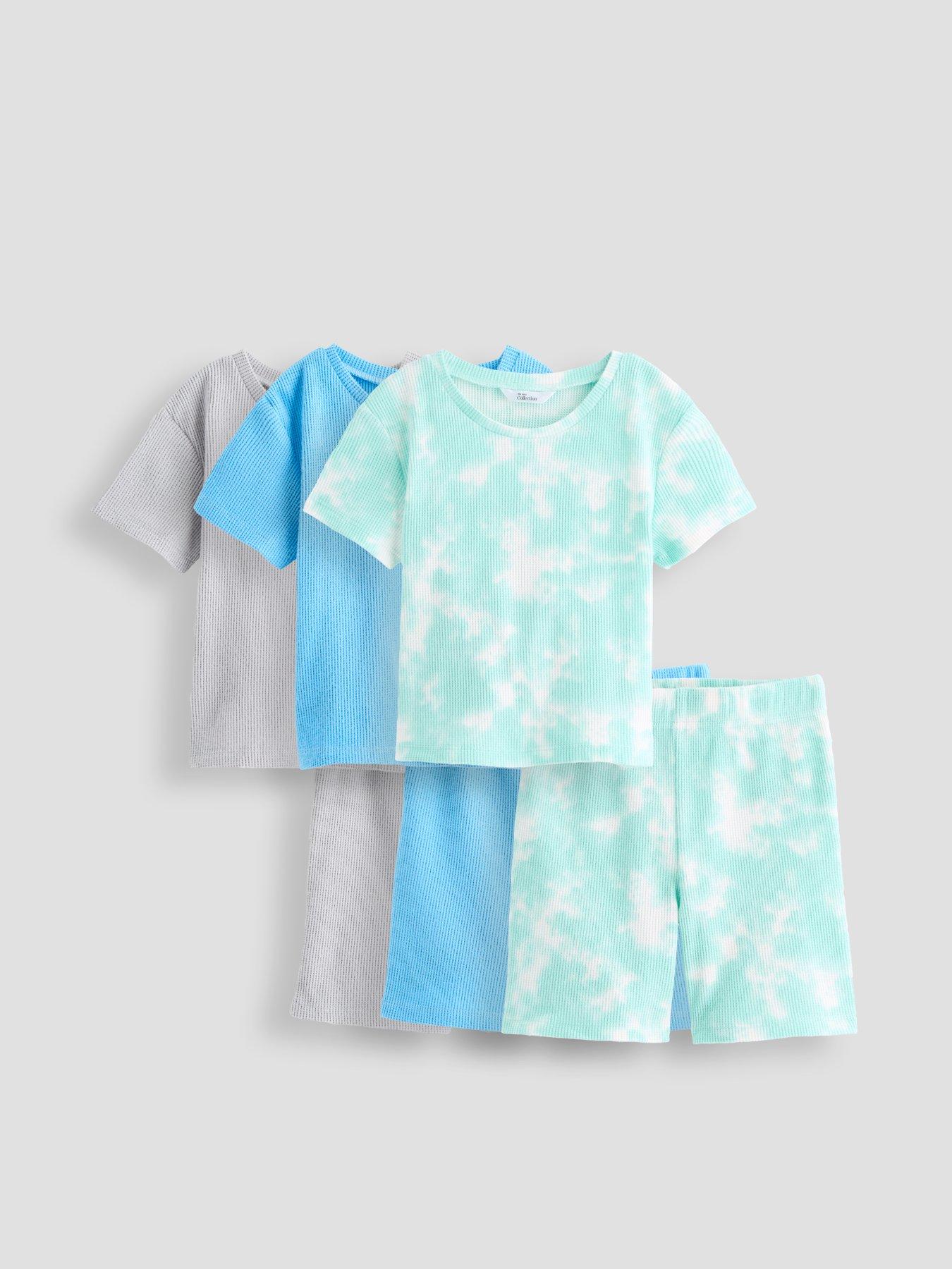 The Very Collection Boys 3 Pack Tie Dye Textured Pyjama Shortie Set - Multi