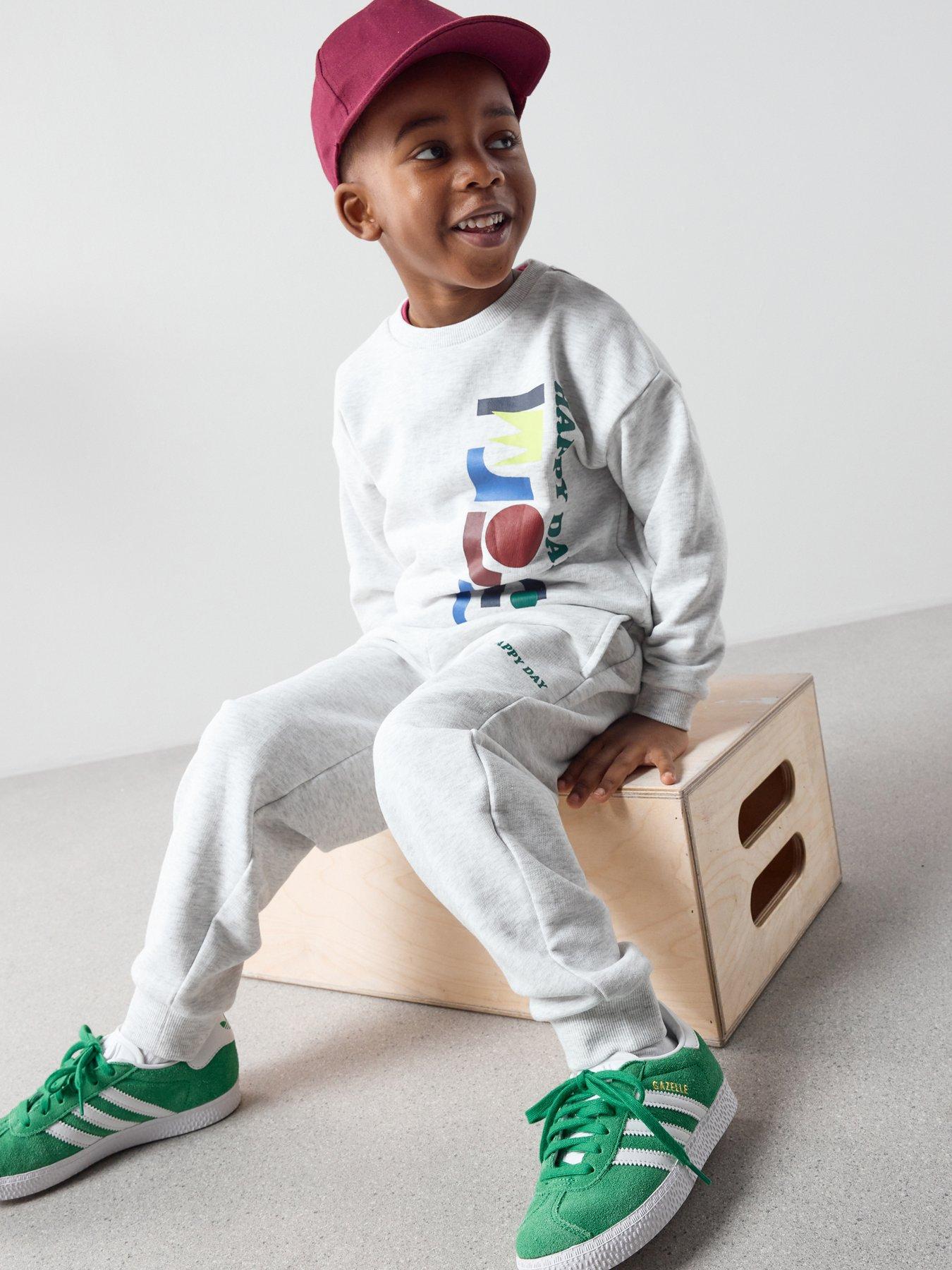 The Very Collection Boys Fun Shape Graphic Sweatshirt And Joggers Set - Grey