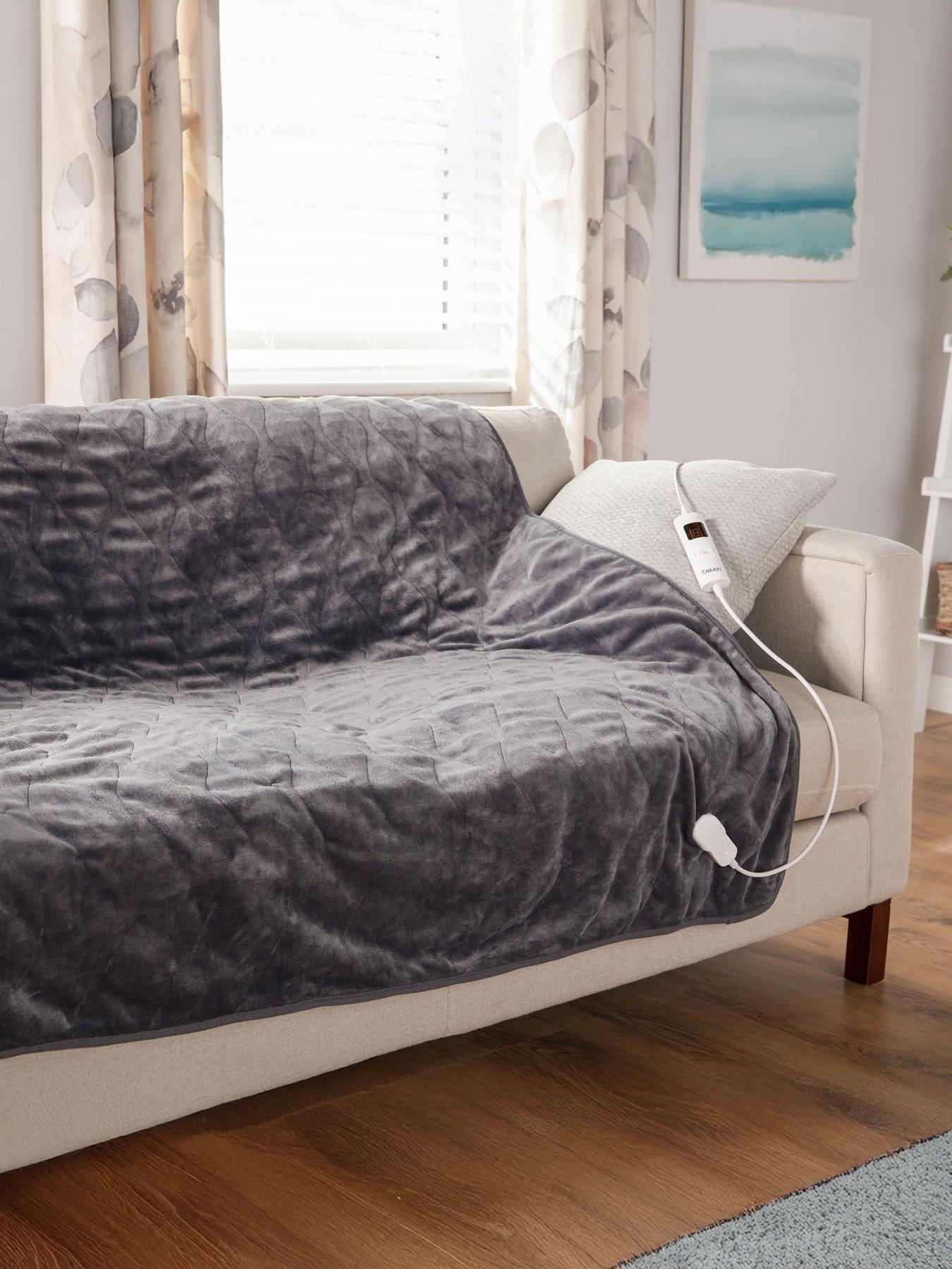 Carmen Fleece Electric Heated Throw  &  Over Blanket, Grey