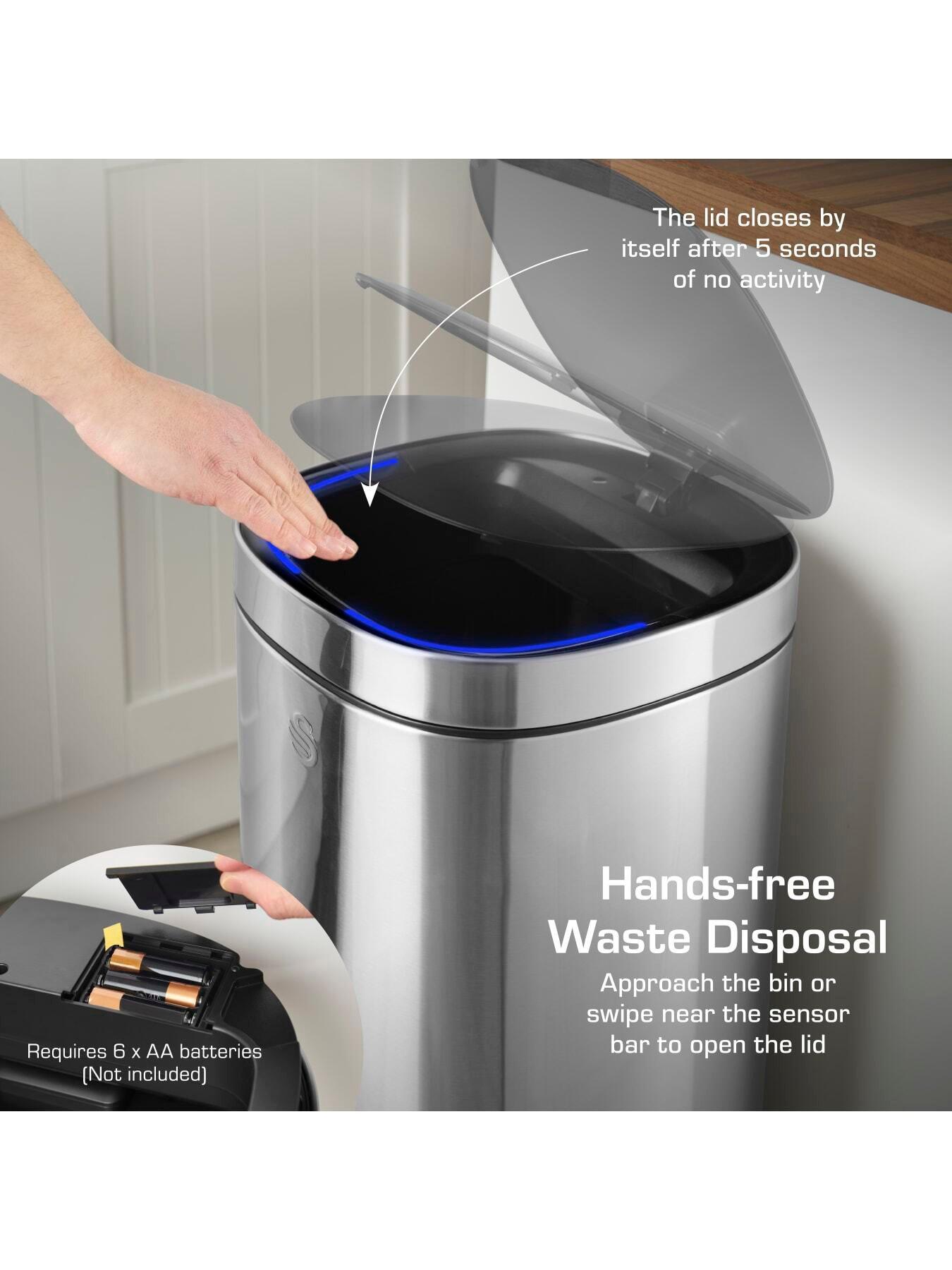 Image 2 of 6 of Swan 50L Sensor Bin with Odour Control, Stainless Steel