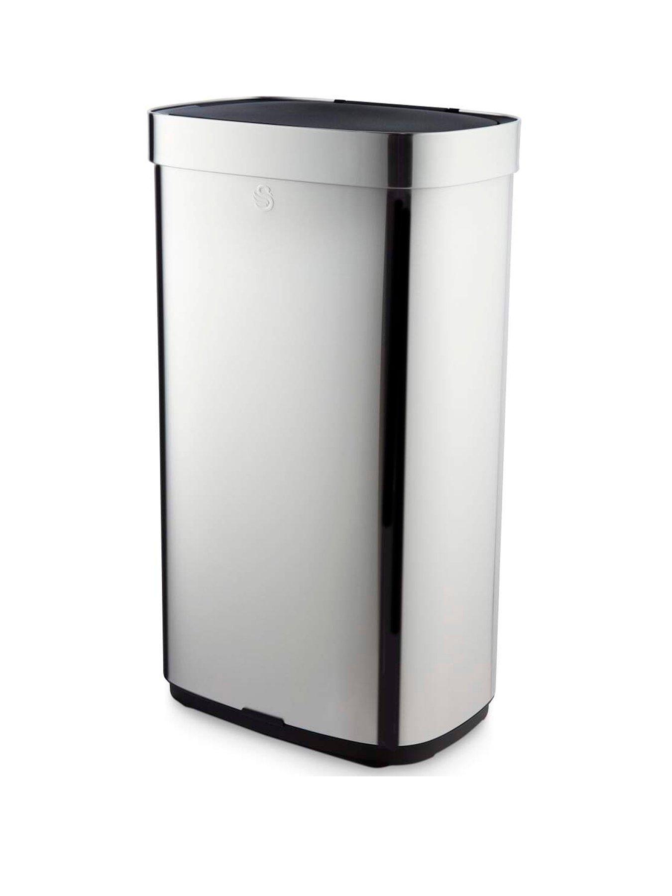 Swan 80L Rechargeable Sensor Bin with Odour Control, Stainless Steel