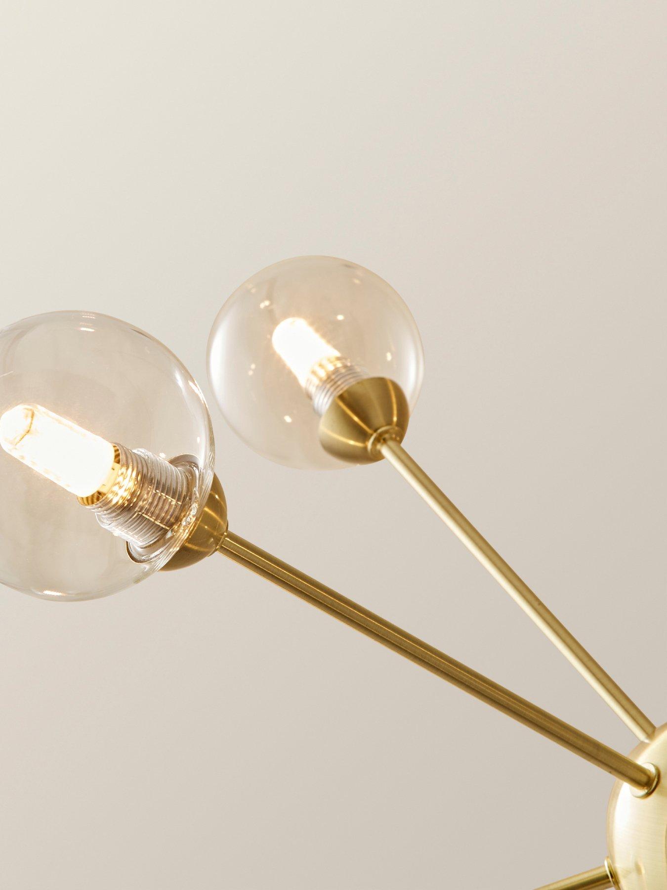 ValueLights Sputnik Gold 8 Way Glass Globe Pendant Ceiling Light | Very