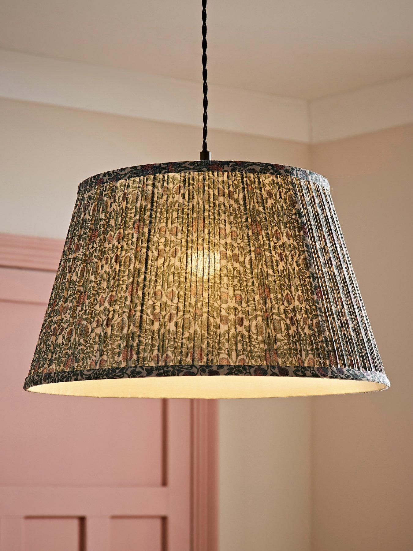 undefined Abel Large Pleated Tapered Floral Easy Fit Ceiling Pendant Light Lamp Shade