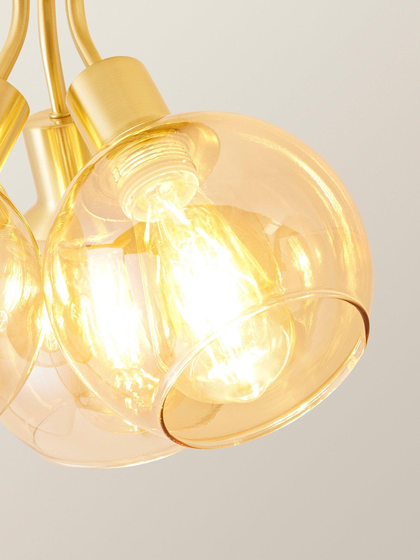 ValueLights Bellamy Brushed Gold Bubble Cluster Flush Ceiling Light | Very