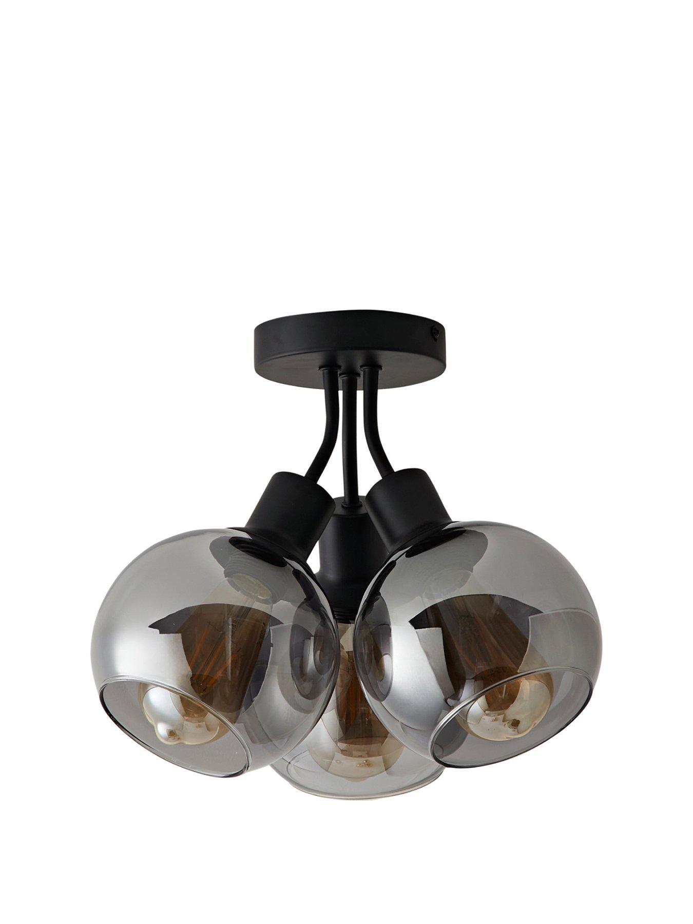 Image 2 of 6 of ValueLights Bellamy Matte Black Bubble Cluster Flush Ceiling Light