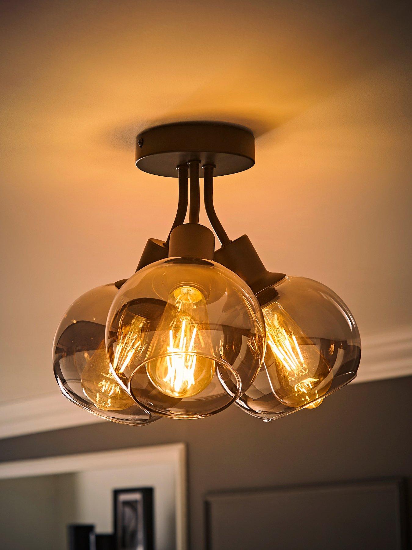 Image 3 of 6 of ValueLights Bellamy Matte Black Bubble Cluster Flush Ceiling Light