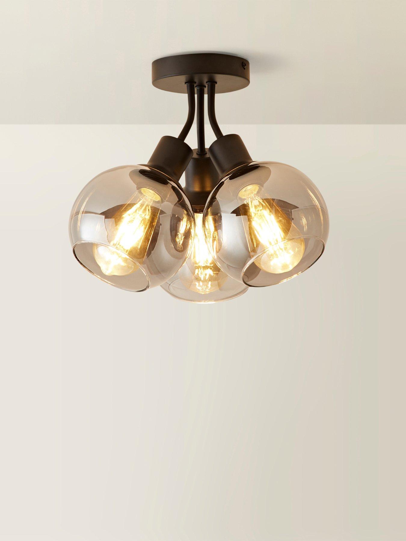 Image 4 of 6 of ValueLights Bellamy Matte Black Bubble Cluster Flush Ceiling Light