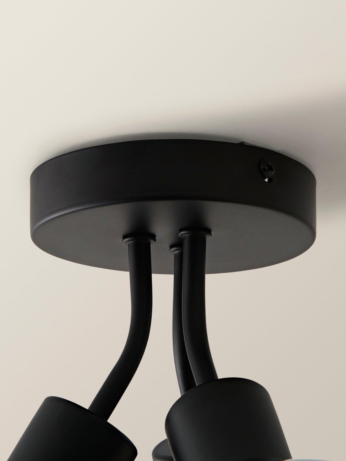 Image 6 of 6 of ValueLights Bellamy Matte Black Bubble Cluster Flush Ceiling Light