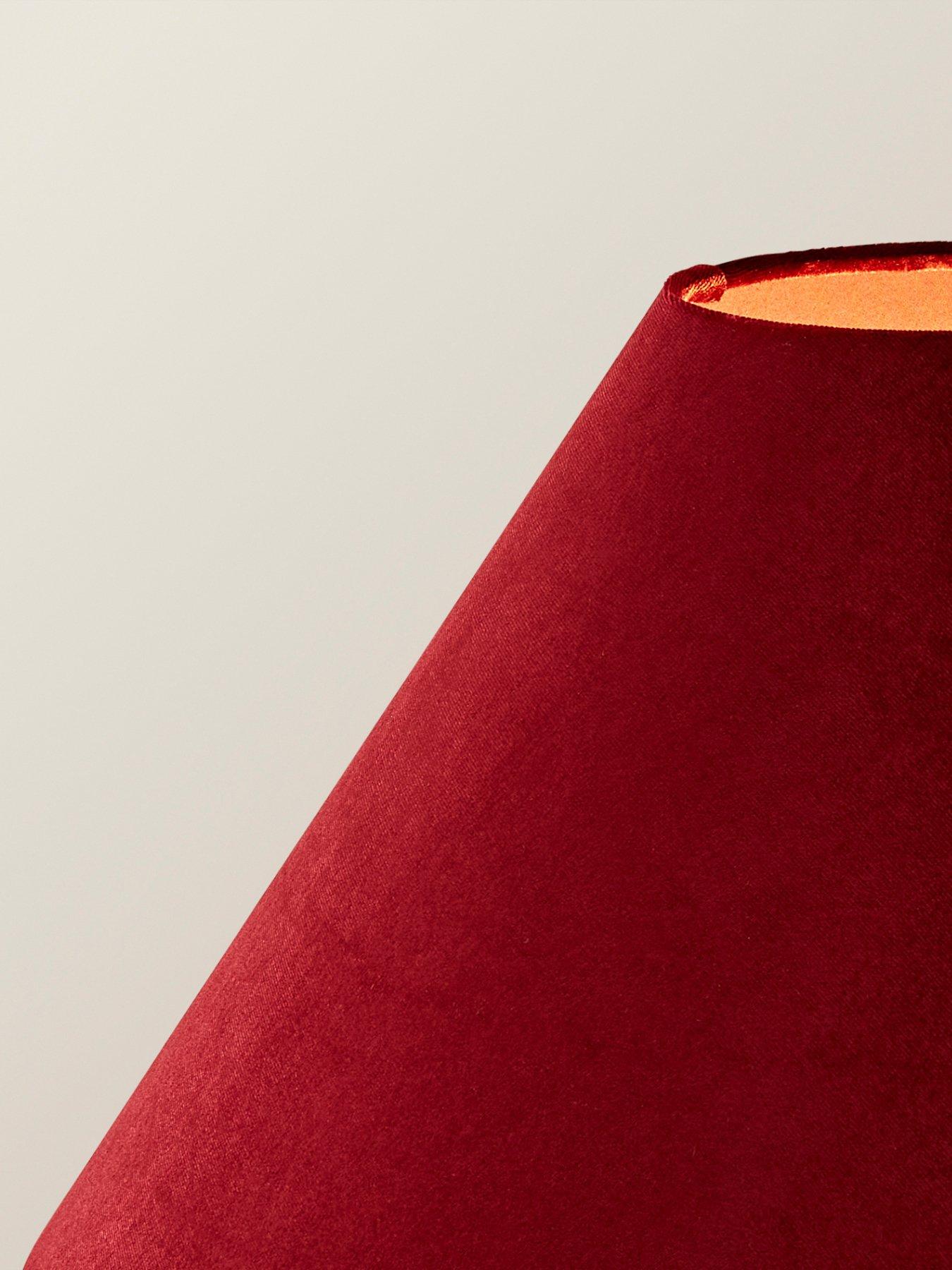 Image 5 of 7 of ValueLights Martha Conical Burgundy Velvet Midi Floor Lamp