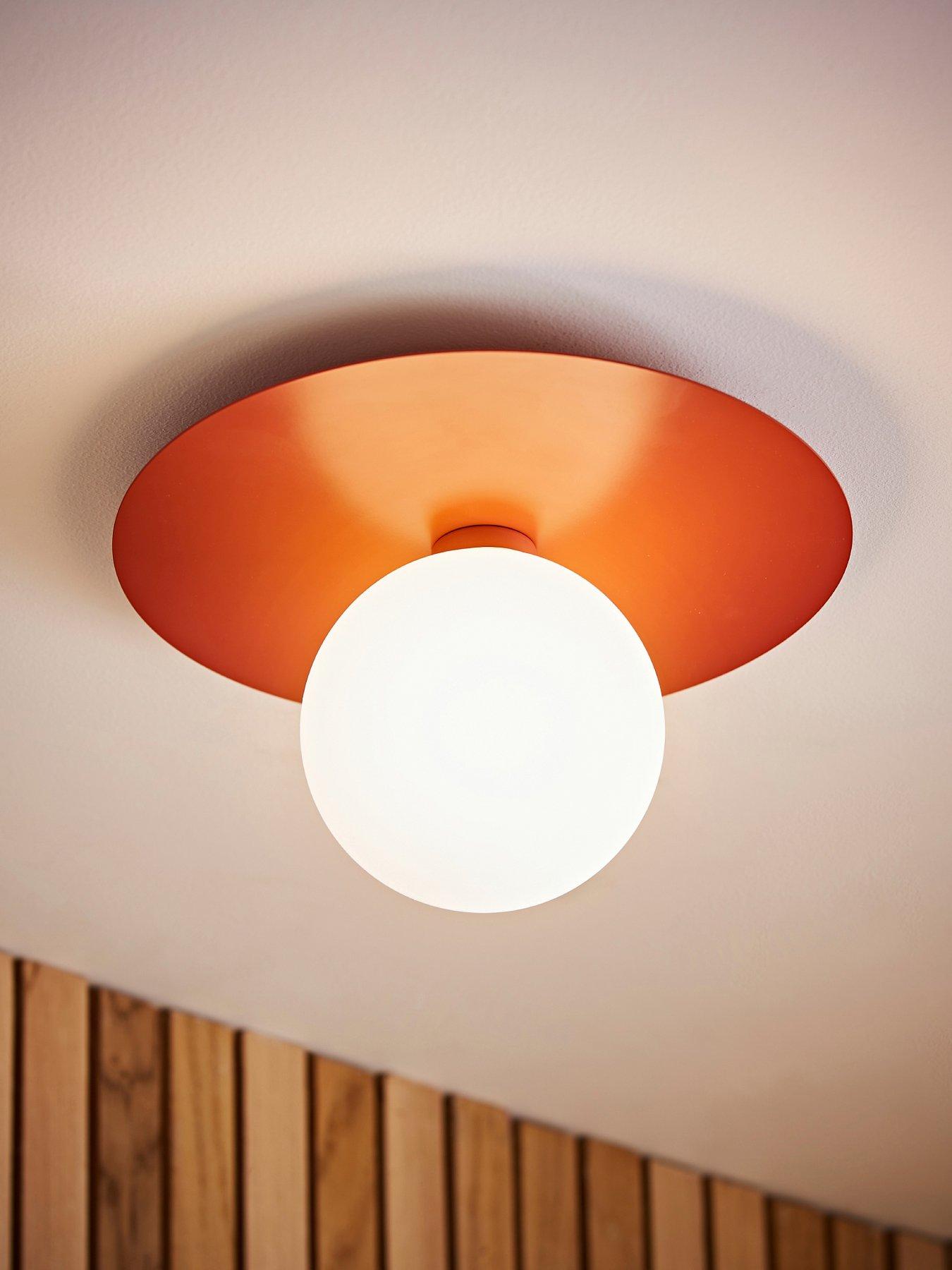 ValueLights Darla Rust Frosted Globe Bathroom Flush Ceiling Light