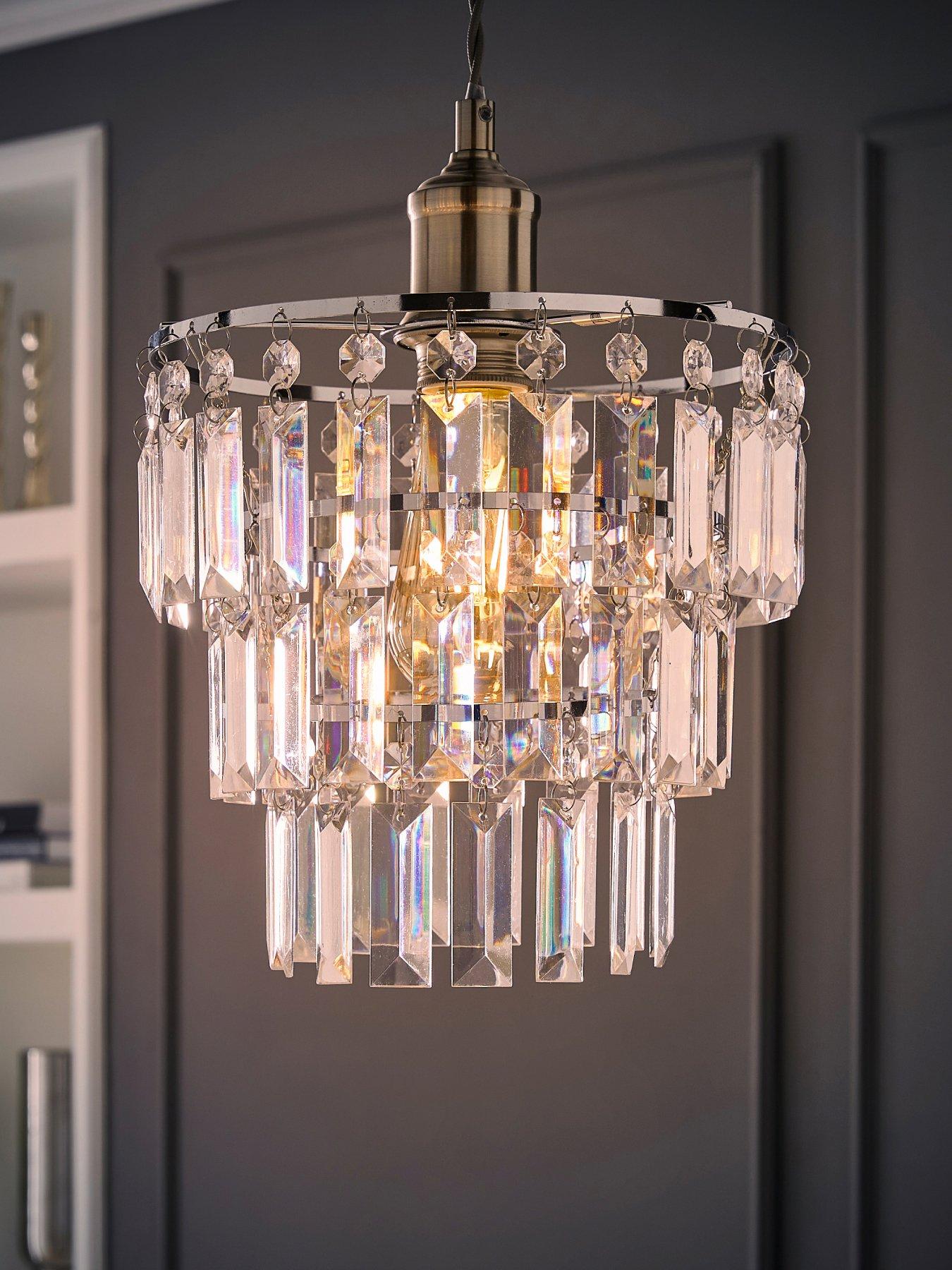 Image 3 of 7 of ValueLights Kelsks Ne Pendant Shade Chrome  Clear