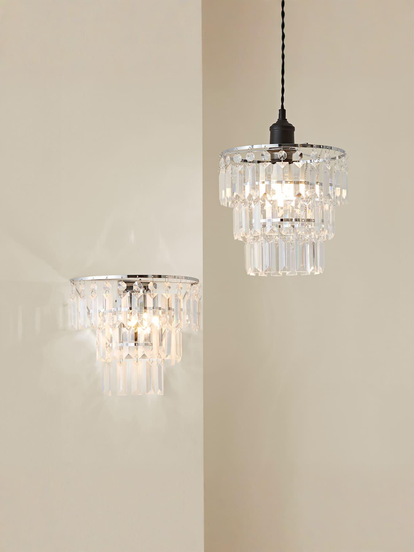 Image 7 of 7 of ValueLights Kelsks Ne Pendant Shade Chrome  Clear
