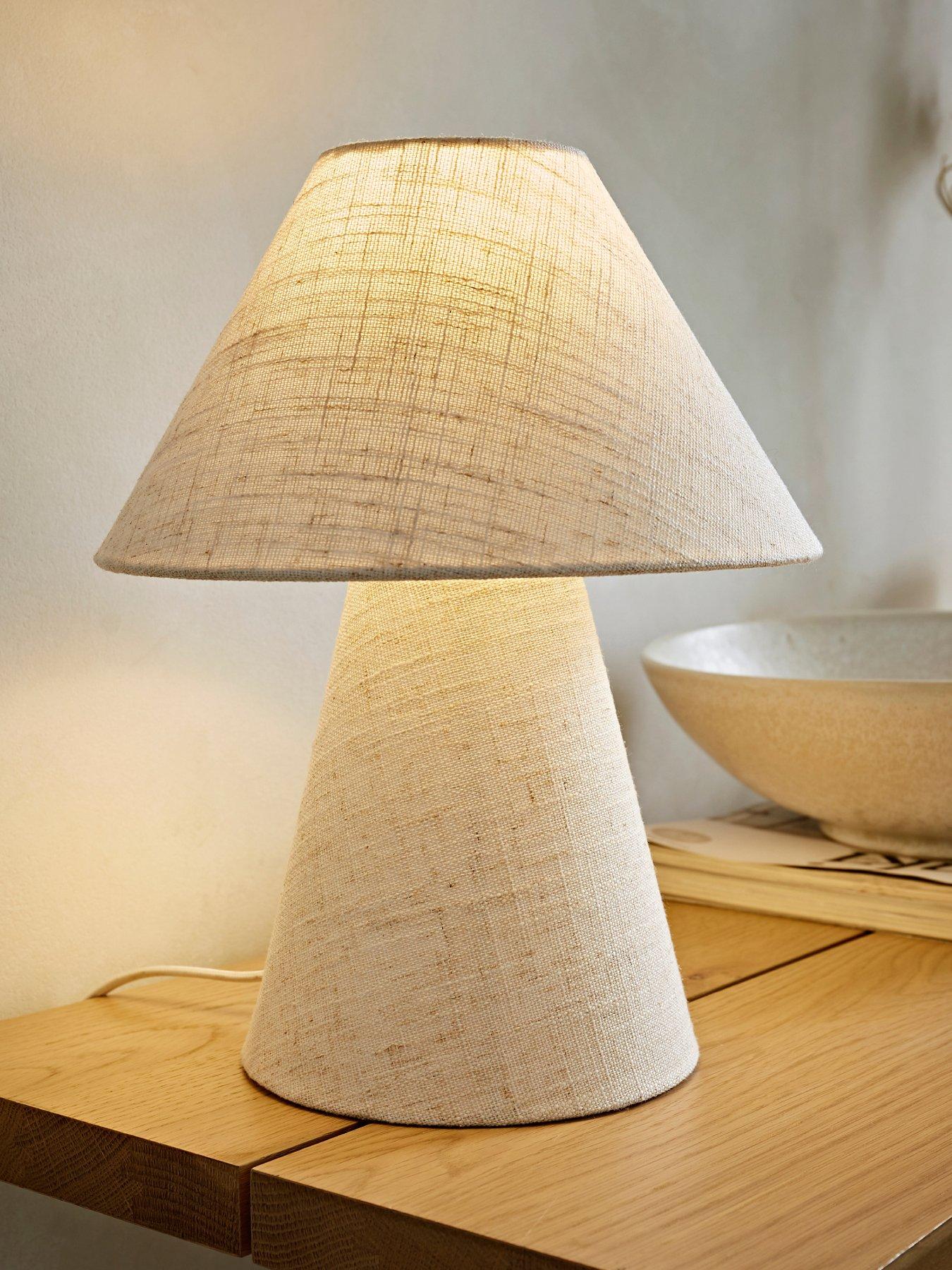 undefined Gigi Natural Linen Full Fabric Tapered Lamp Shade Table Lamp