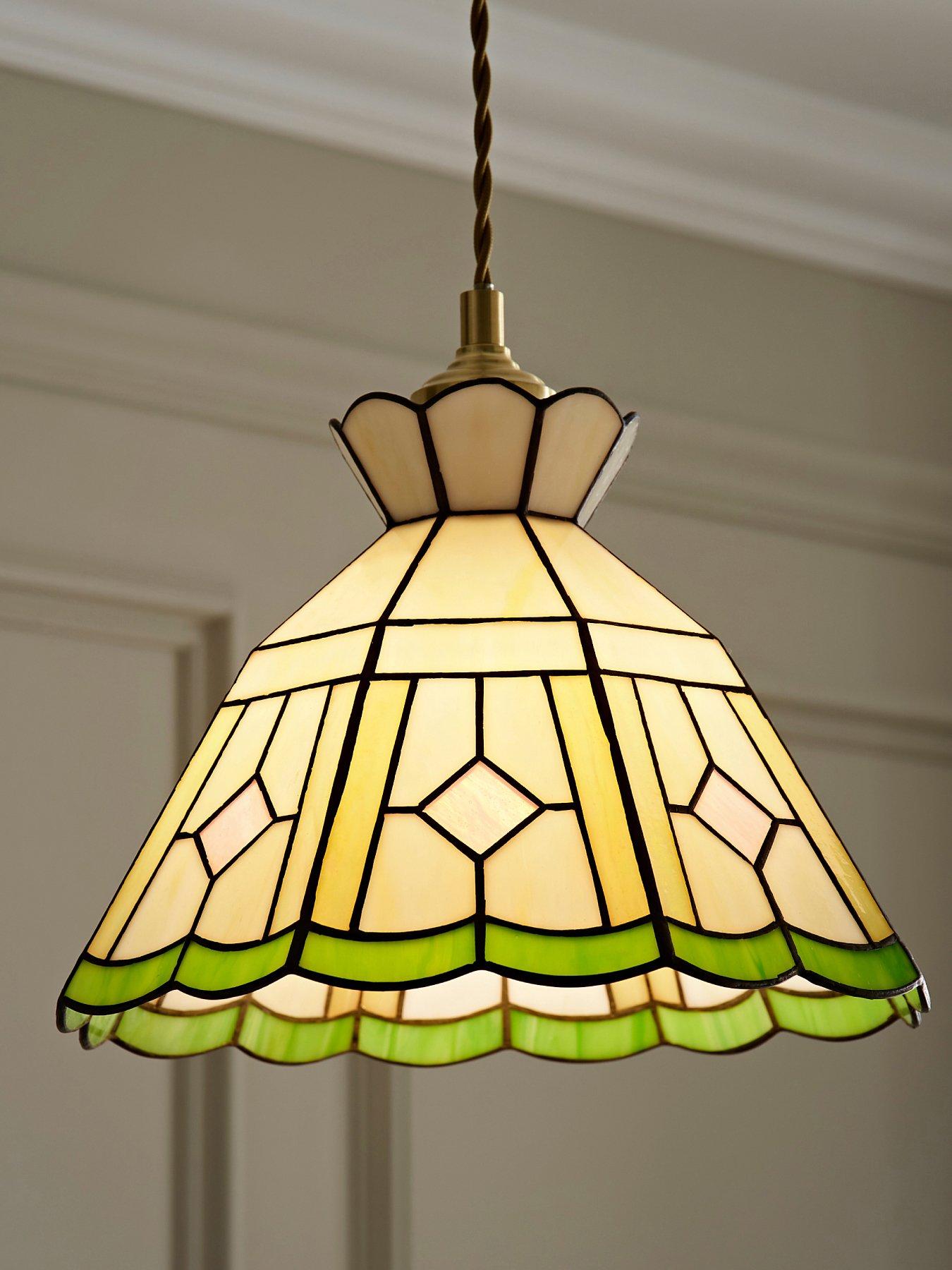 ValueLights Beatrix Tiffany Glass Easy Fit Ceiling Pendant Light Lamp Shade