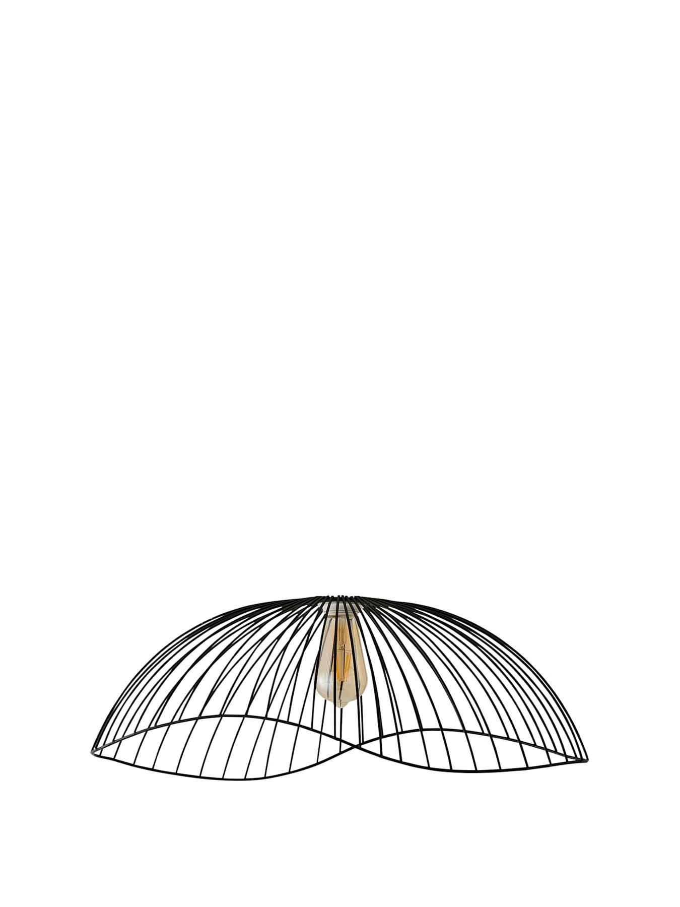 Image 2 of 6 of ValueLights Covelas Black Wavy Wire Ne Pendant Shade