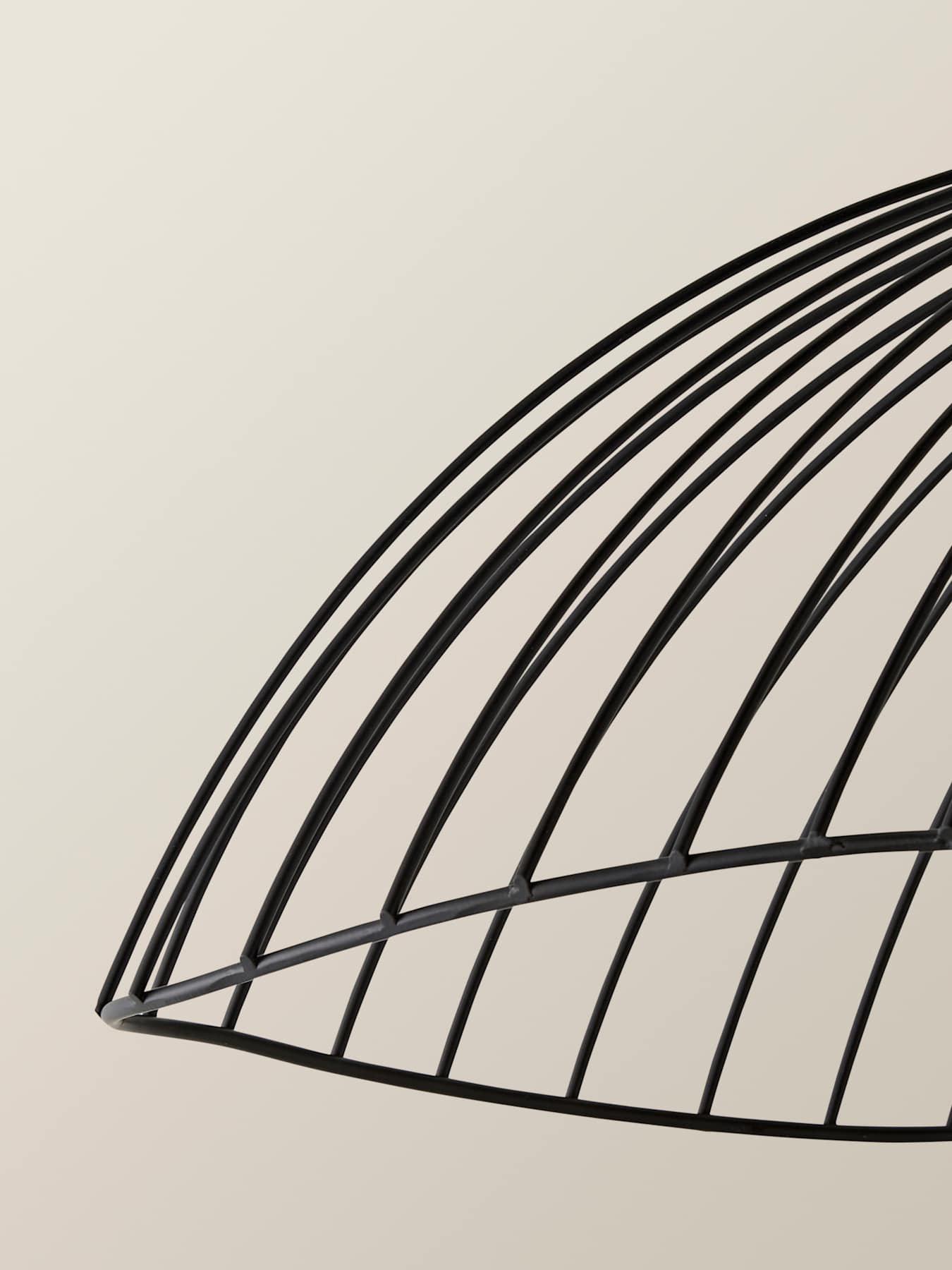 Image 3 of 6 of ValueLights Covelas Black Wavy Wire Ne Pendant Shade
