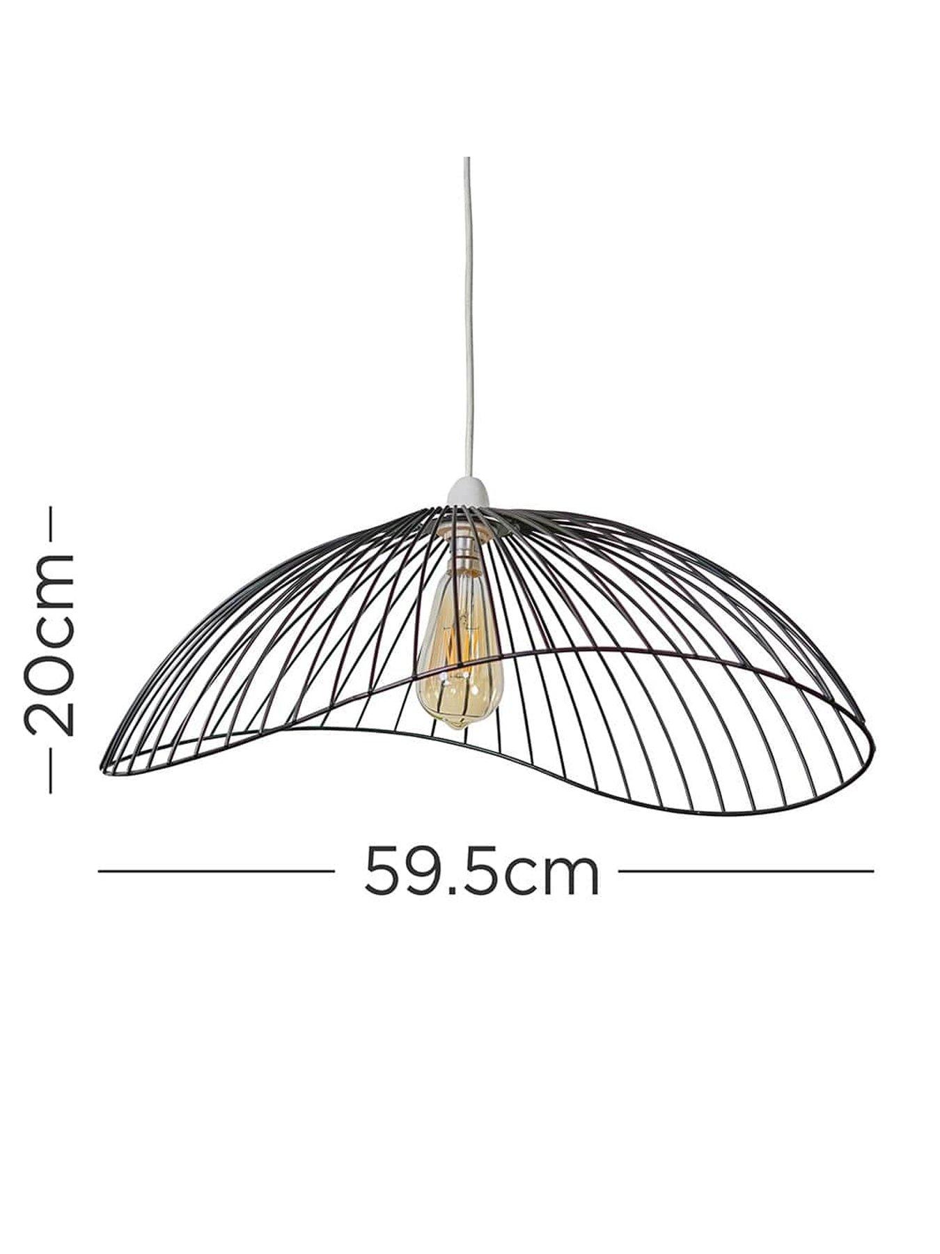 Image 6 of 6 of ValueLights Covelas Black Wavy Wire Ne Pendant Shade
