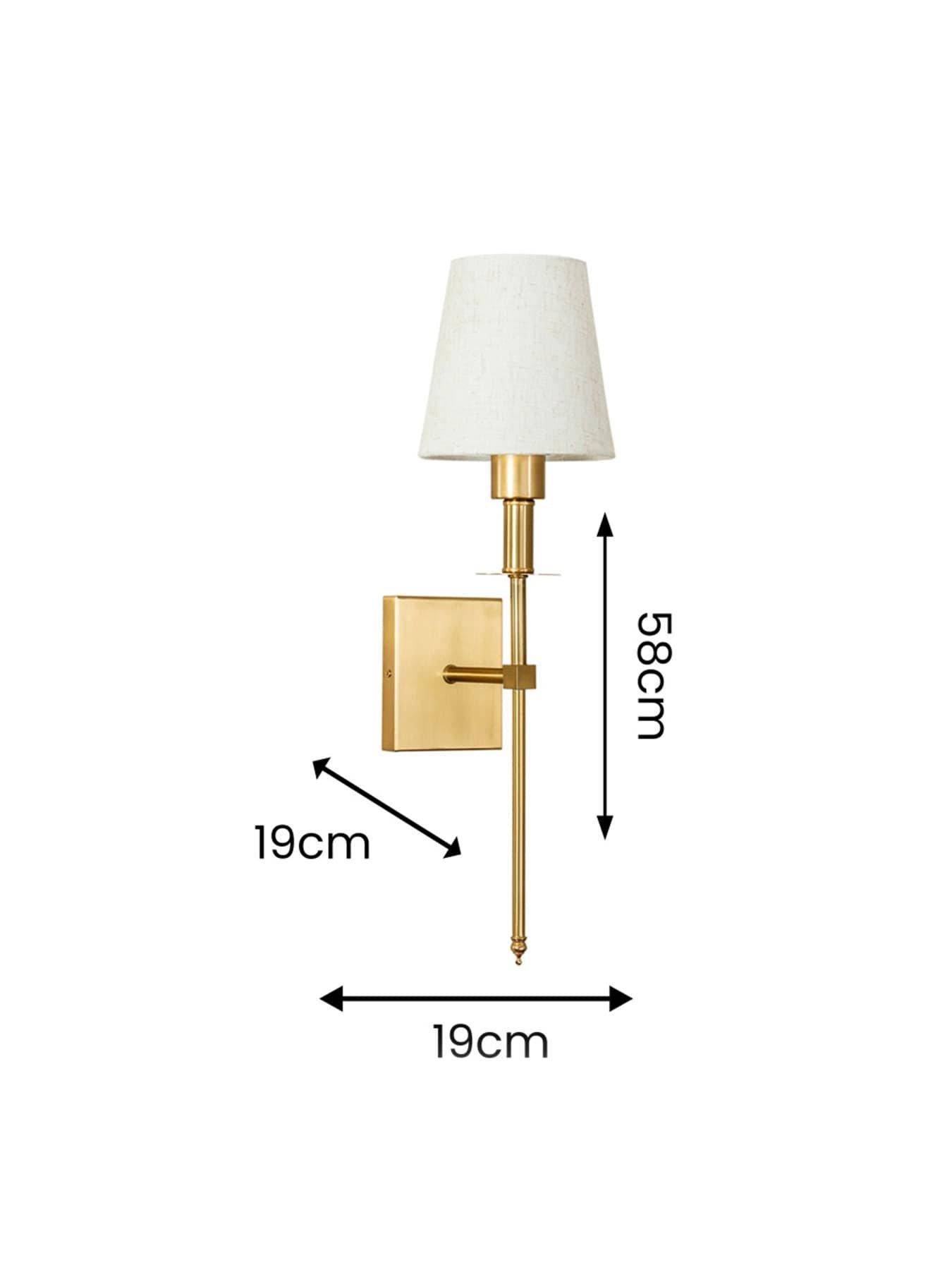 Image 5 of 5 of ValueLights Pair Of Kincaid Antique Brass Rechargeable Easy Fit Wall Light With Shade