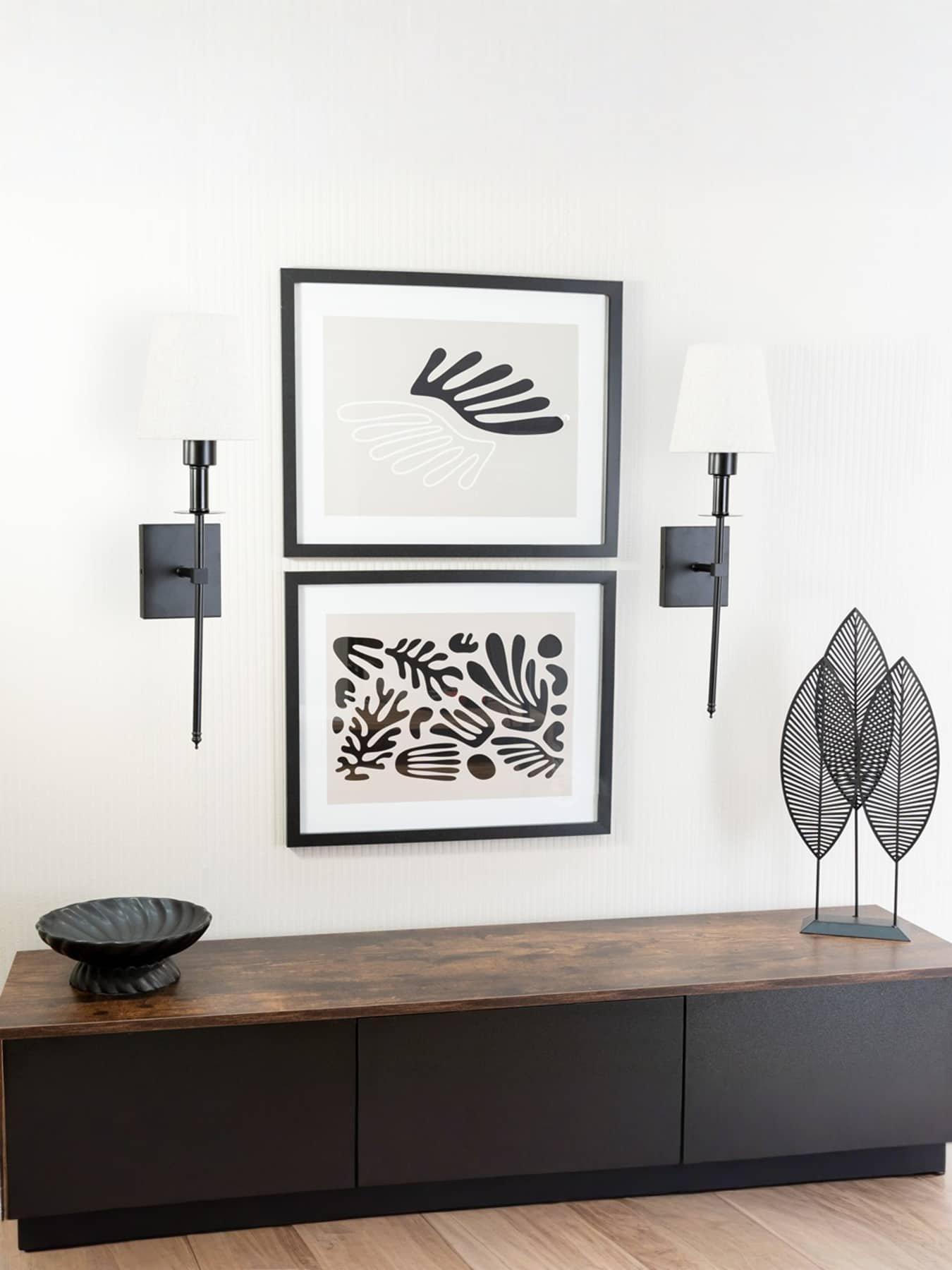 Image 3 of 6 of ValueLights Pair Of Kincaid Black Rechargeable Easy Fit Wall Light With Shade