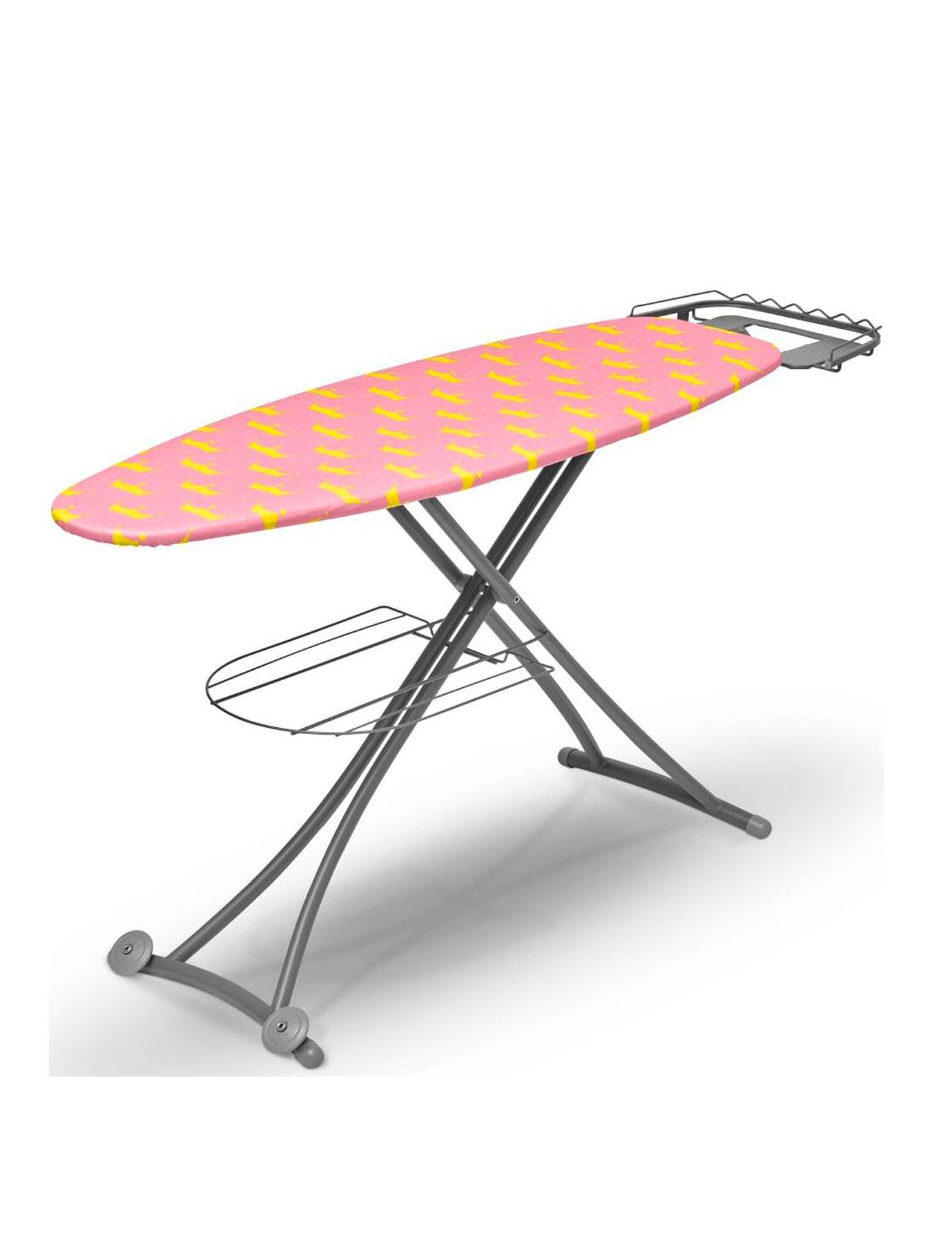 Swan Lynsey Large Ironing Board with Adjustable Height - Pink  &  Grey