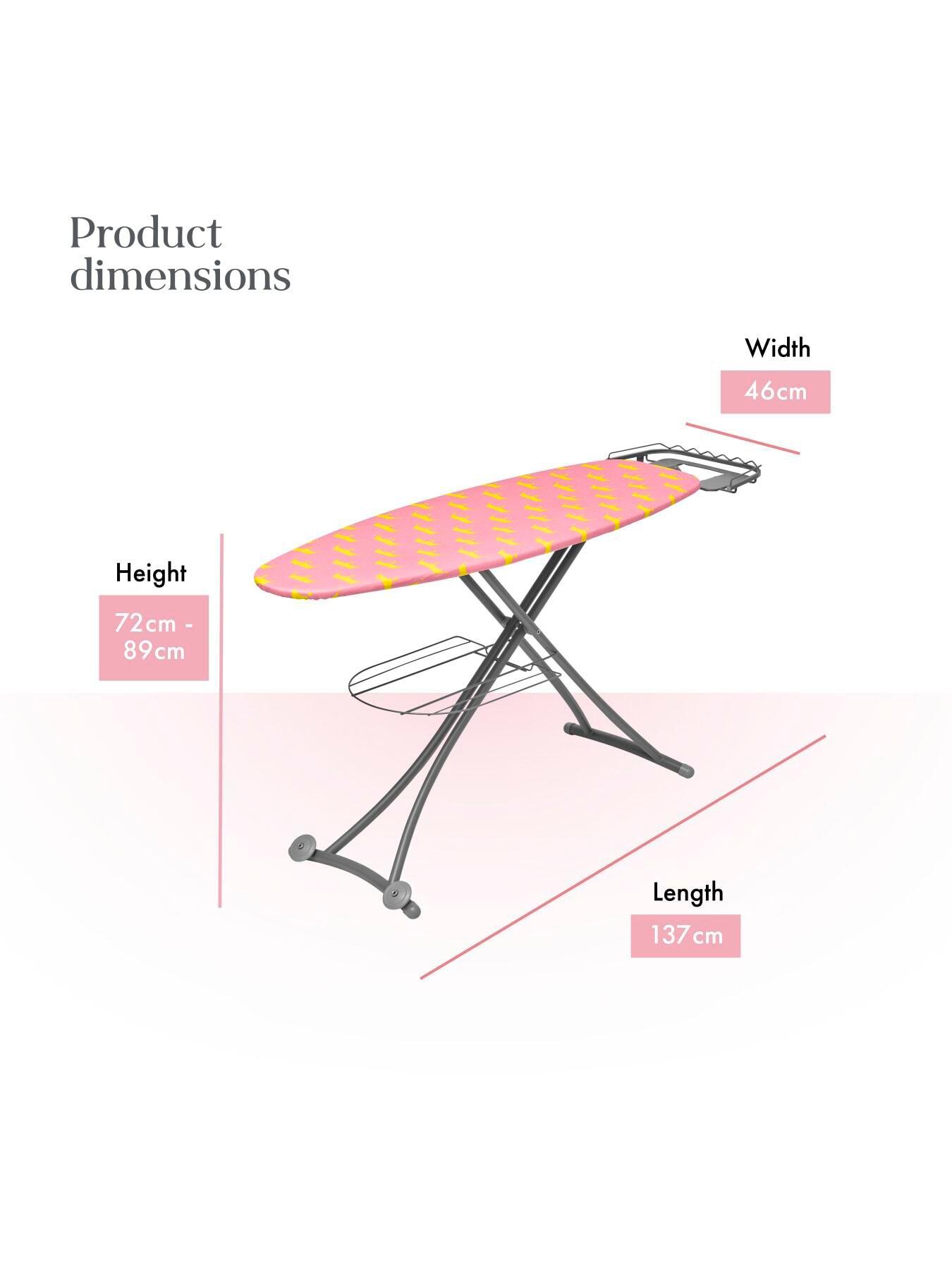 Image 5 of 6 of Swan Lynsey Large Ironing Board with Adjustable Height -&nbsp;Pink &amp; Grey